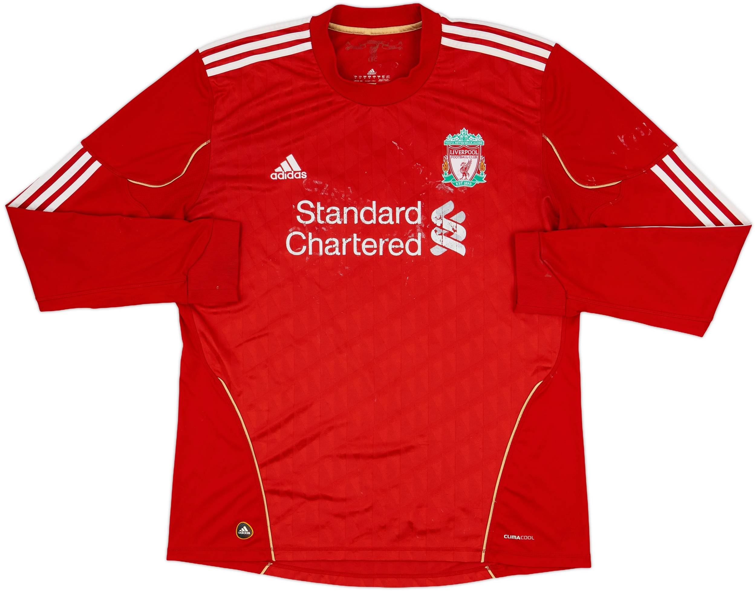 2010-12 Liverpool Home L/S Shirt Gerrard #8 - 5/10 - (XL)