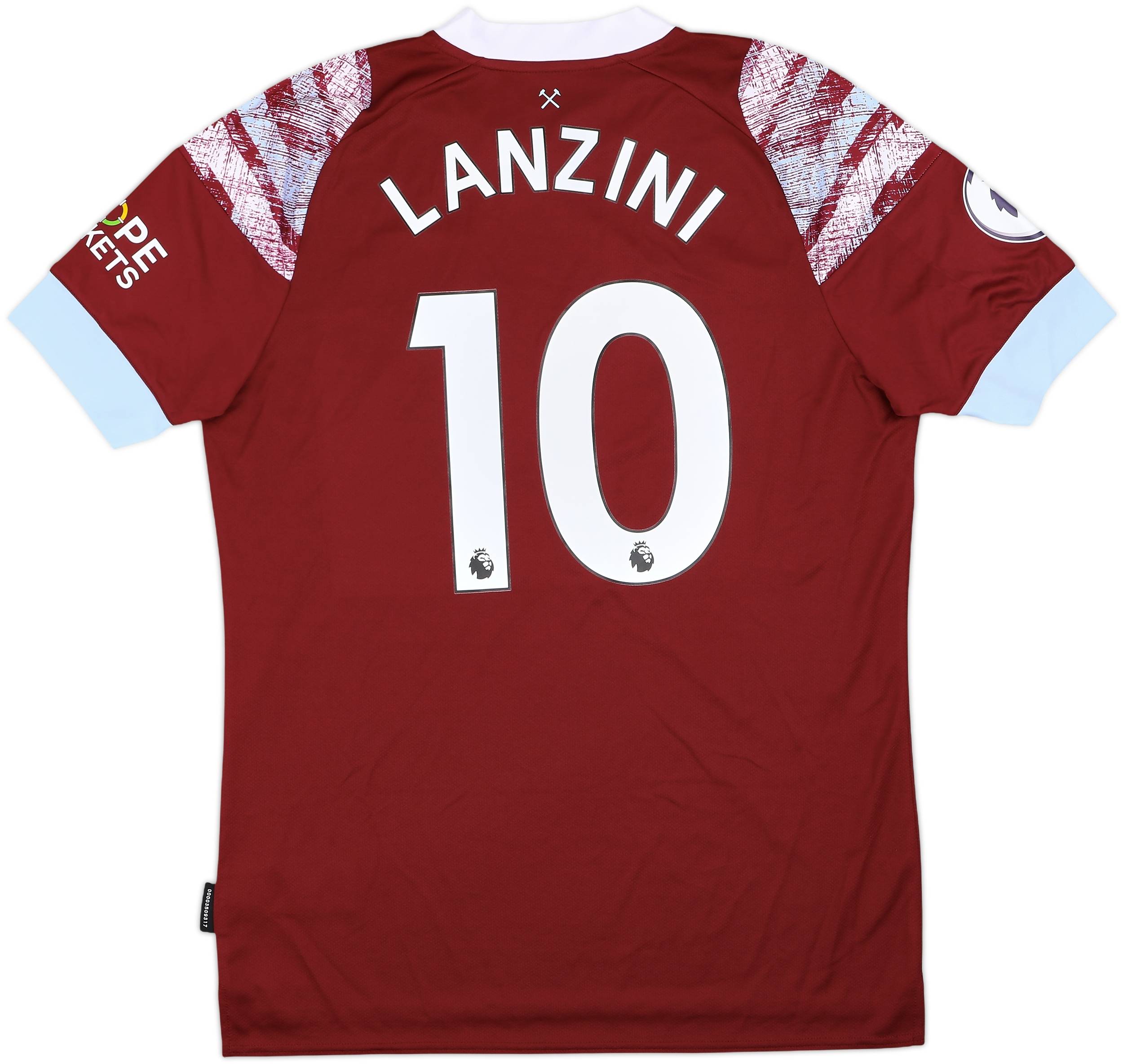 2022-23 West Ham Home Shirt Lanzini #10 - 10/10 - (L)