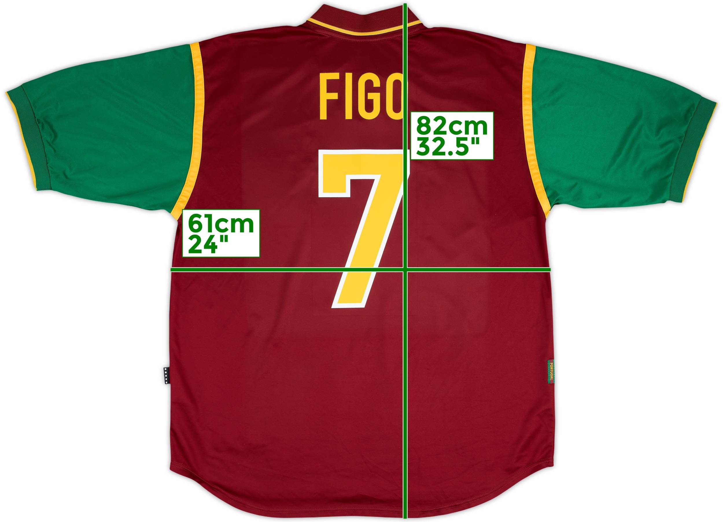 1999-00 Portugal Home Shirt Figo #7 - 8/10 - (XL)