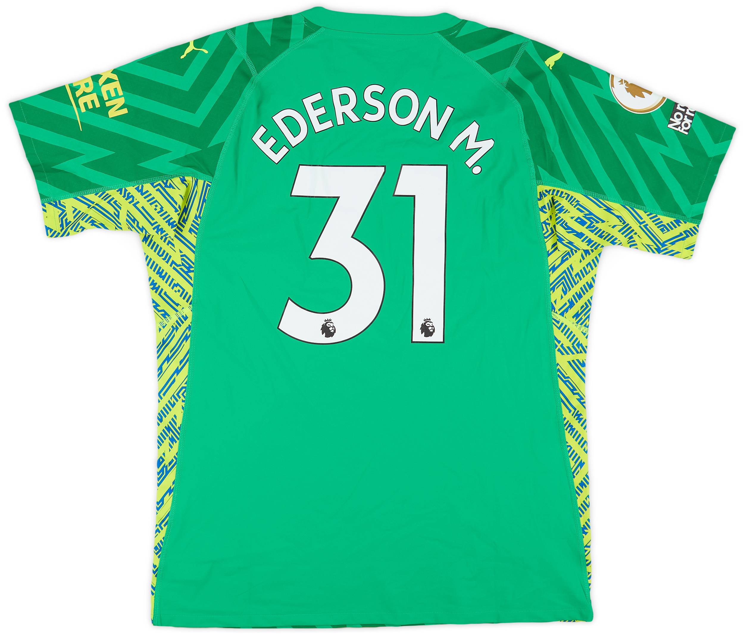 2022-23 Manchester City Match Issue GK Shirt Ederson M. #31
