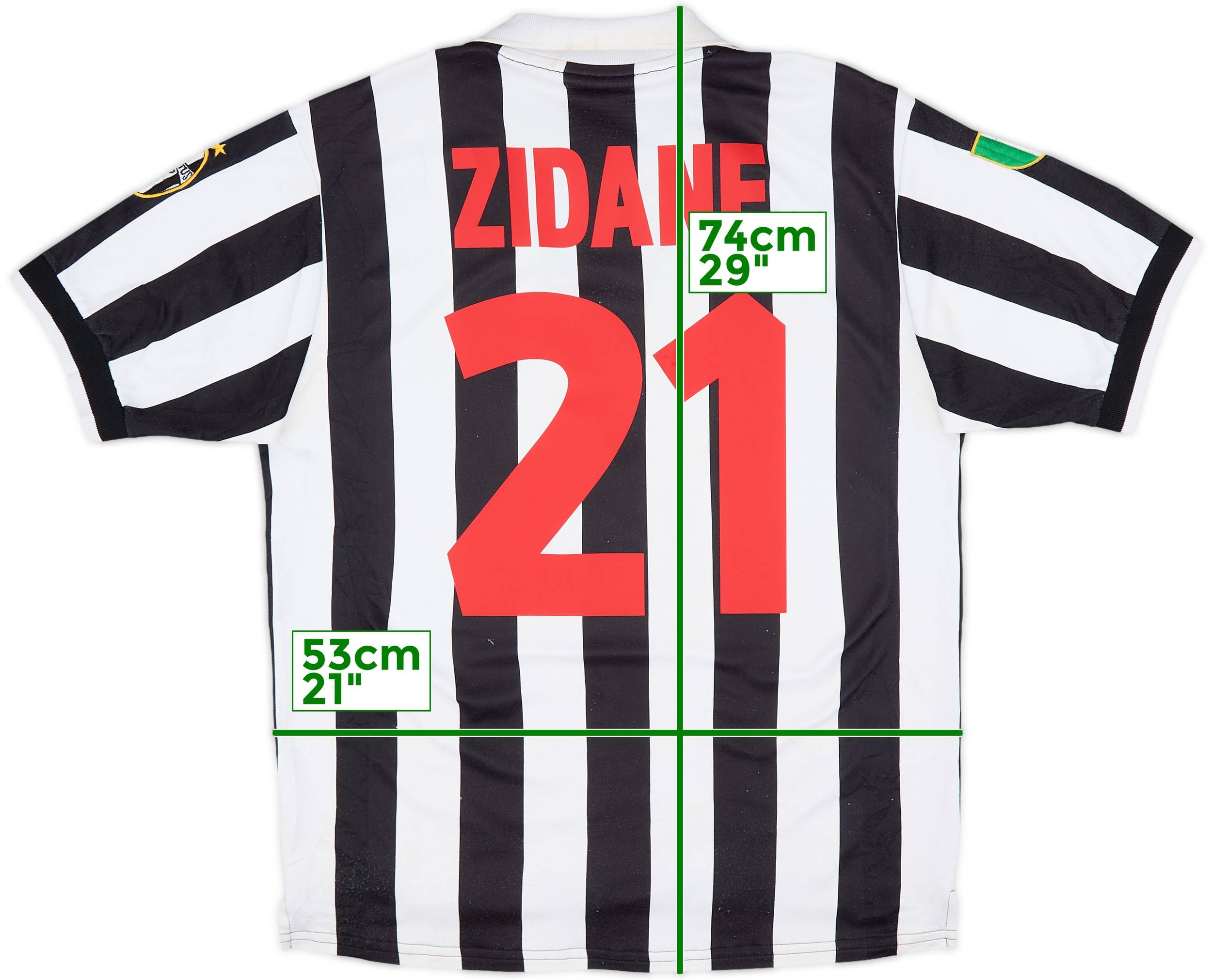 1998-99 Juventus Home Shirt Zidane #21 - 7/10 - (M)