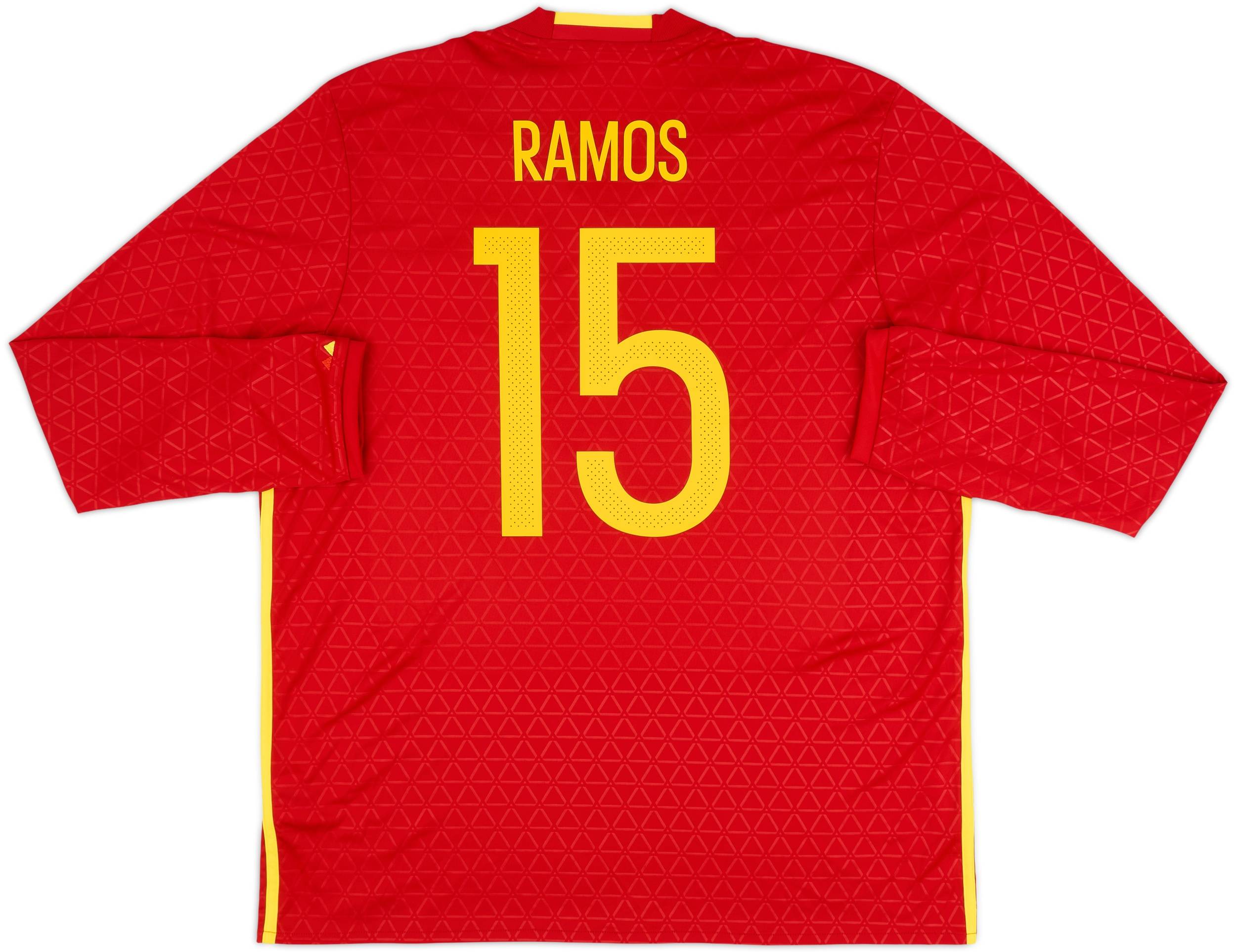 極美品■アディダス■スペイン代表 ユーロ2016モデル RAMOS ユニフォーム 2016-17 Spain Home L/S Shirt Ramos #15 (XL)