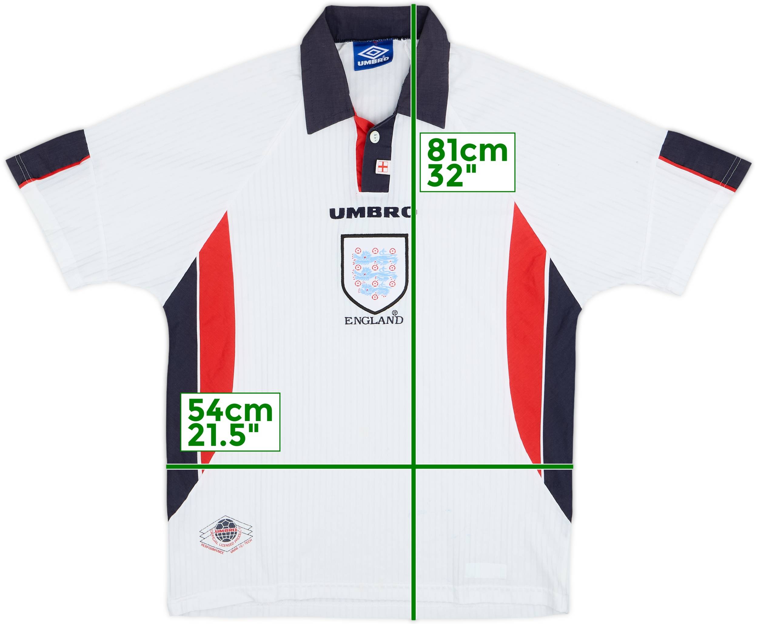 1997-99 England Home Shirt #9 - 6/10 - (L)