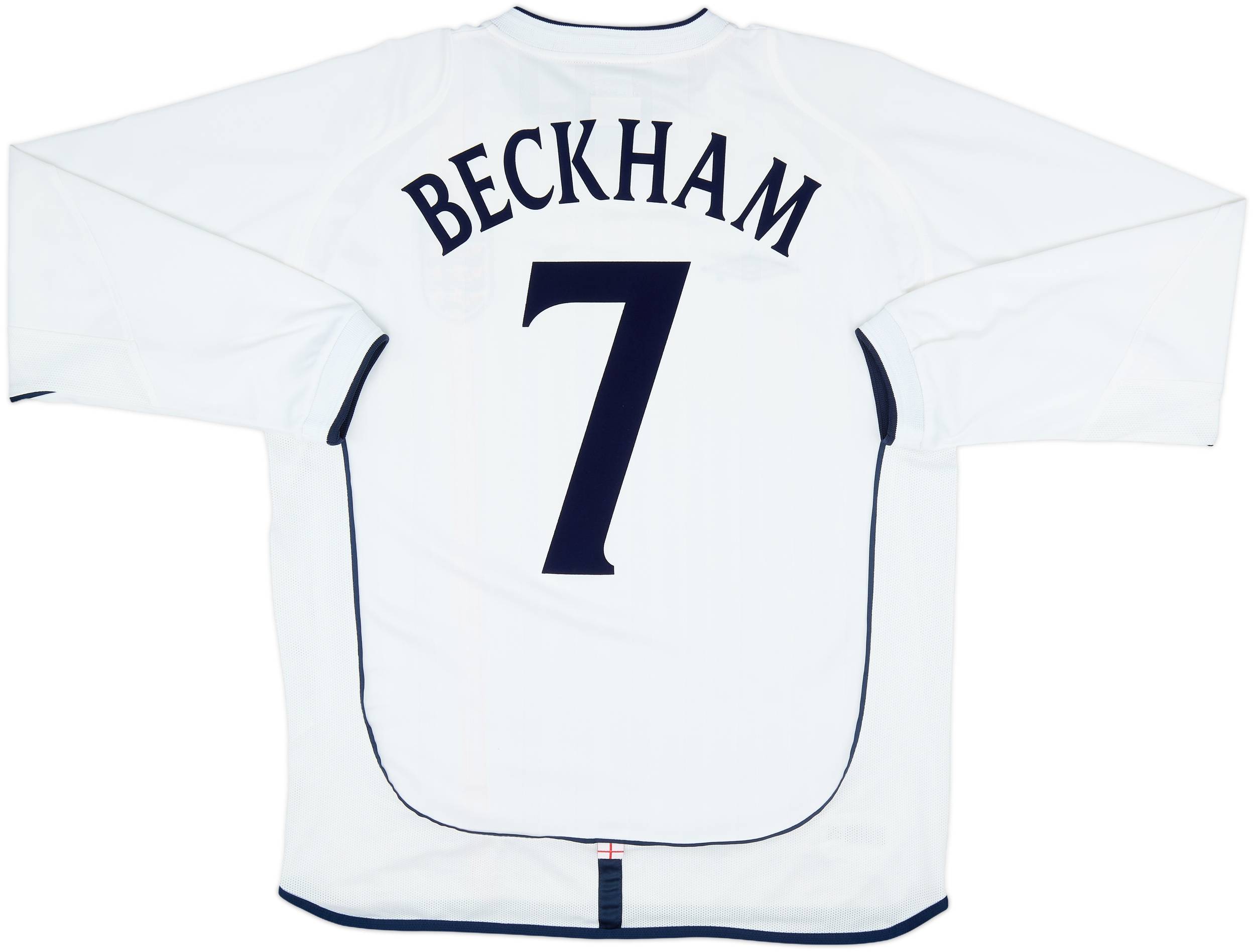 【国内正規 01-03 England  L/S Beckham #7】 2001-03 England Home L/S Shirt Beckham #7 - 9/10 - (L)