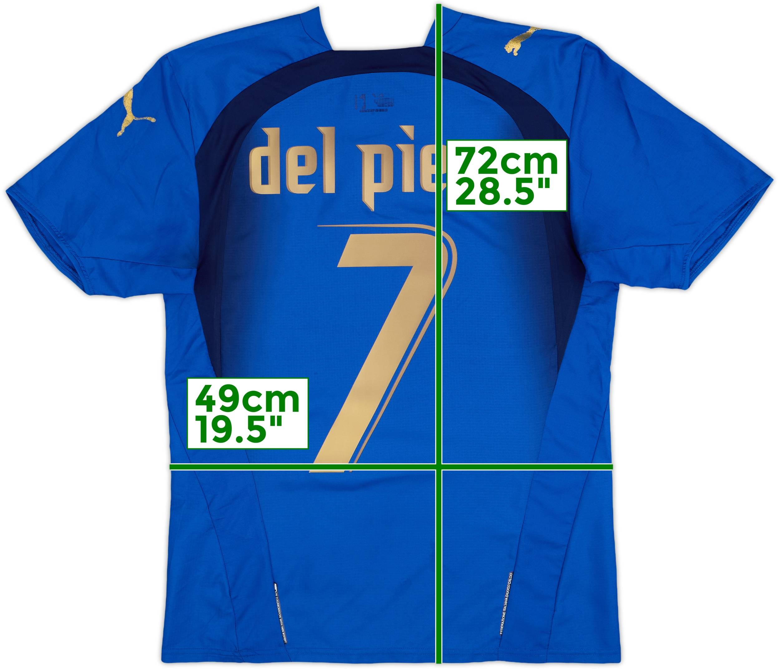 2006 Italy Home Shirt Del Piero #7 - 8/10 - (S)