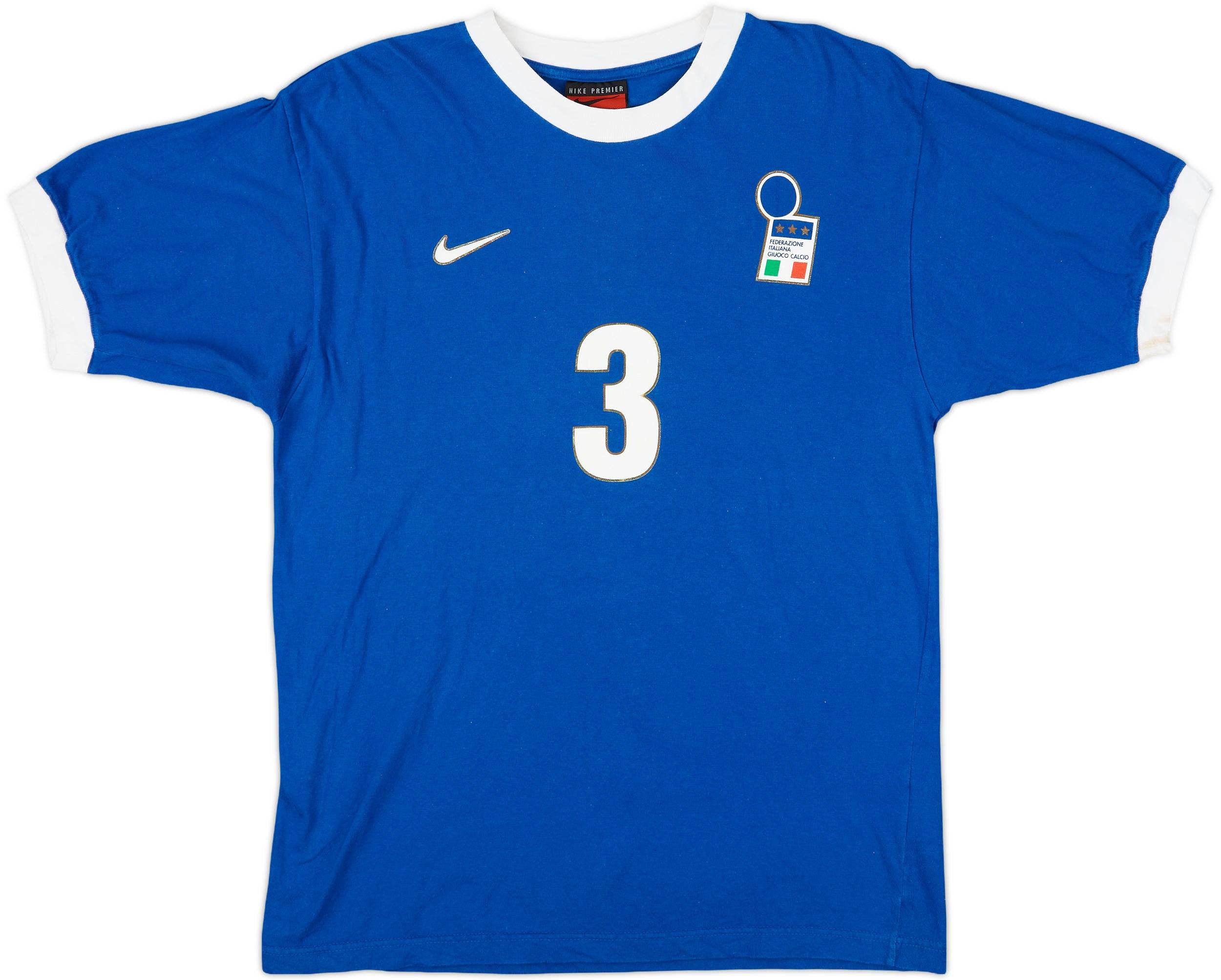 1998 Italy Nike Cotton T-Shirt Maldini #3 - 9/10 - (S)