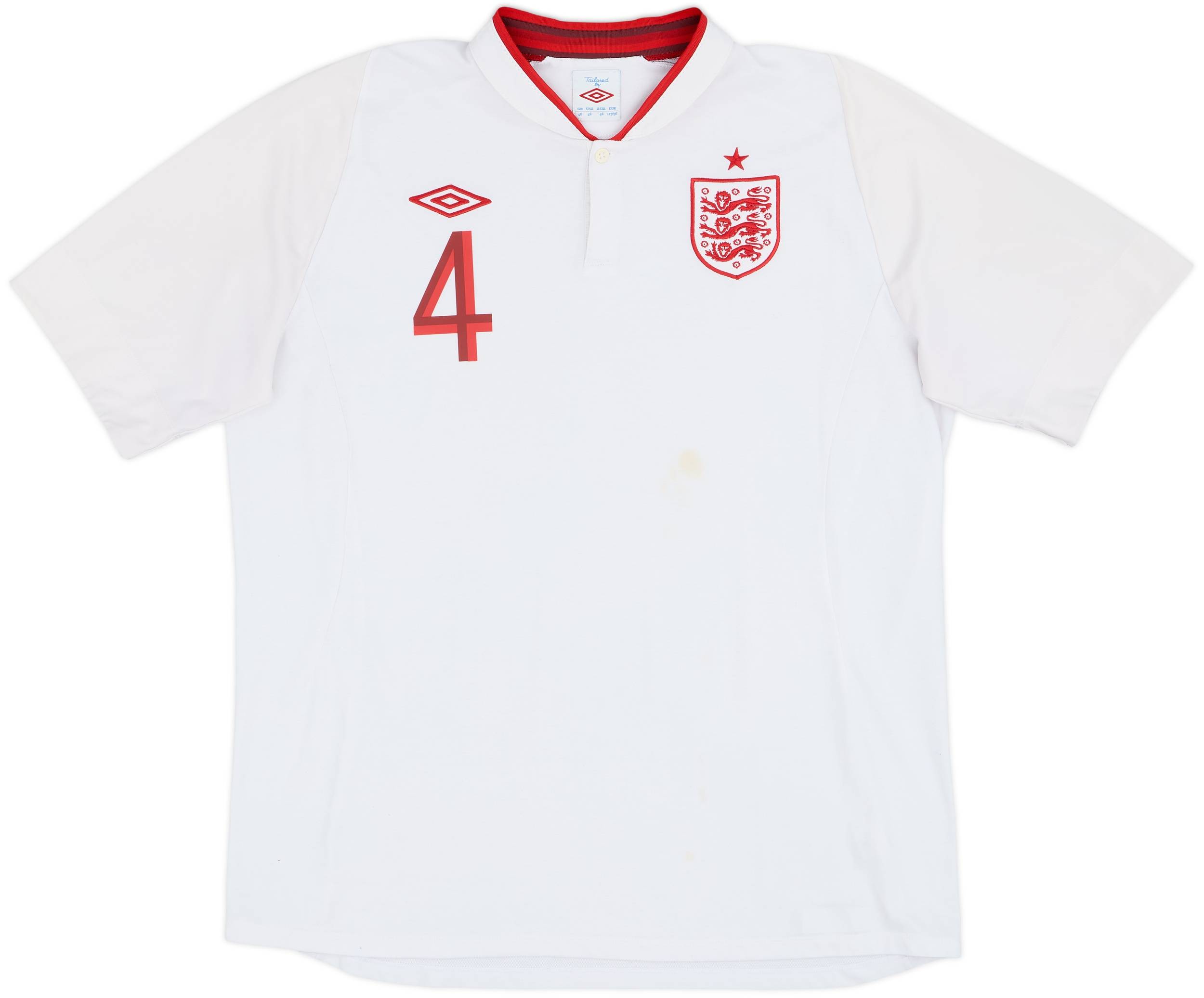 2012-13 England Home Shirt Gerrard #4 - 6/10 - (XL)