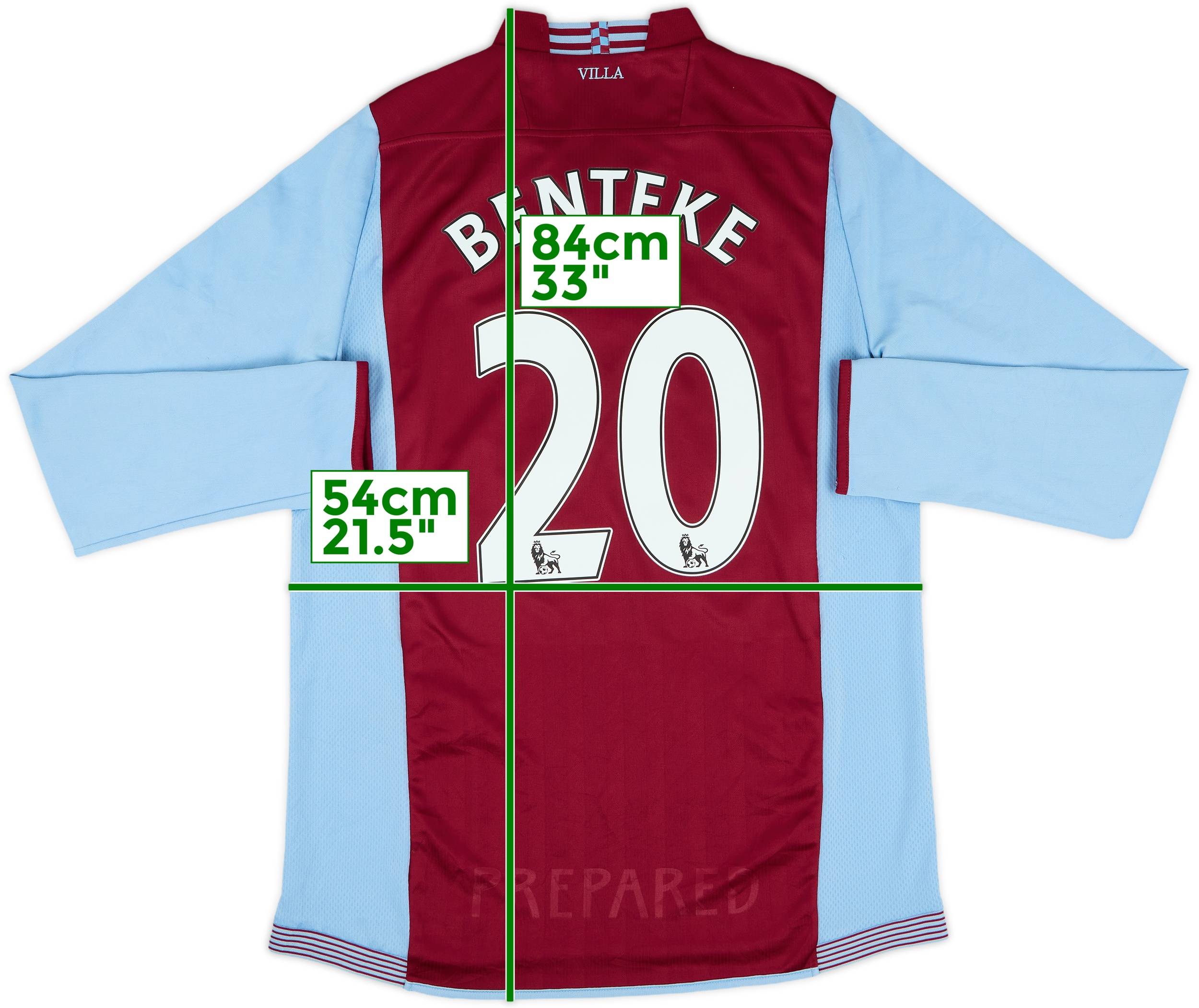 2013-14 Aston Villa Home L/S Shirt Benteke #20 - 6/10 - (L)