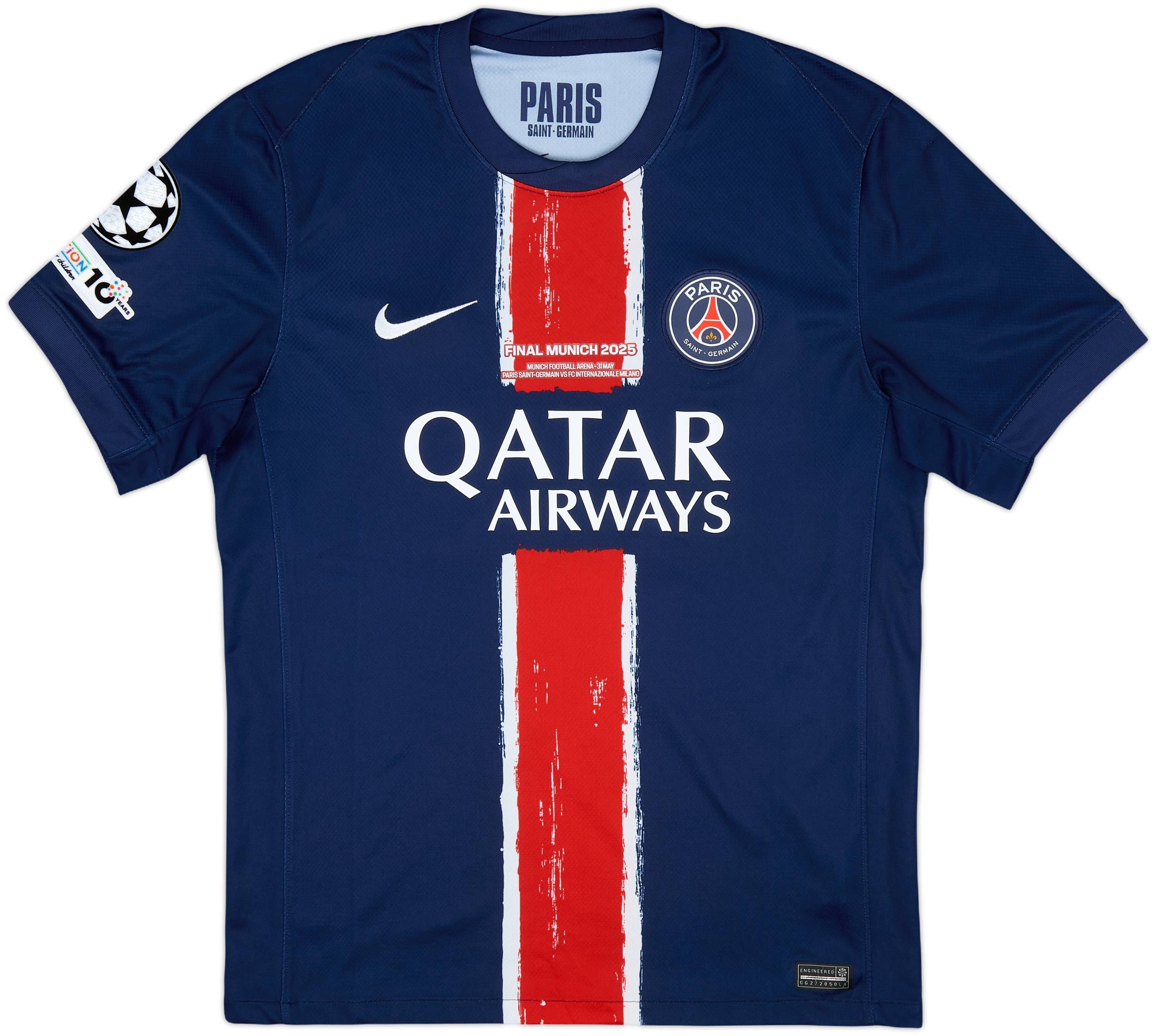 2024-25 Paris Saint-Germain Home Shirt D.Doue #14 - 8/10 - (M)