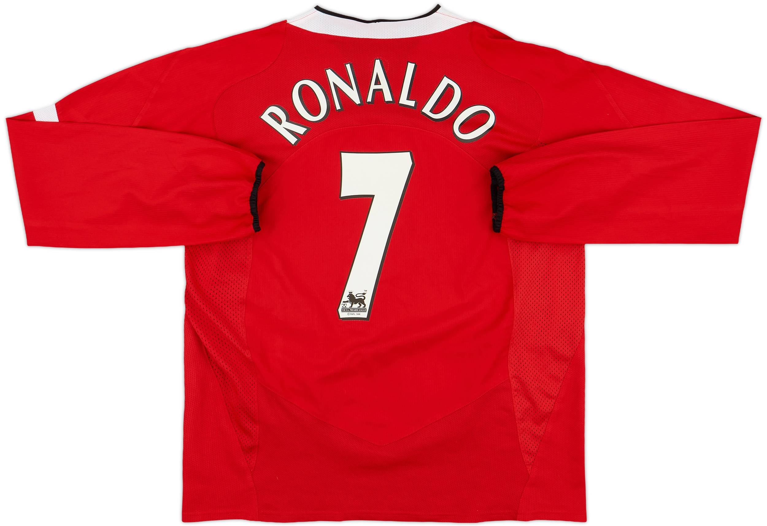 ウェア Manchester Utd 2004 CL RONALDO 7 + Patch 2004-06 Manchester United Home L/S Shirt Ronaldo #7 - 8/10 - (M)