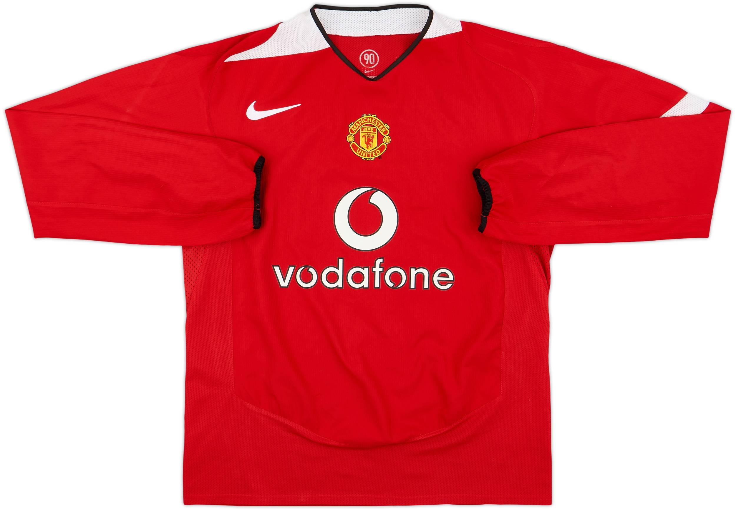 ウェア Manchester Utd 2004 CL RONALDO 7 + Patch 2004-06 Manchester United Home L/S Shirt Ronaldo #7 - 8/10 - (M)