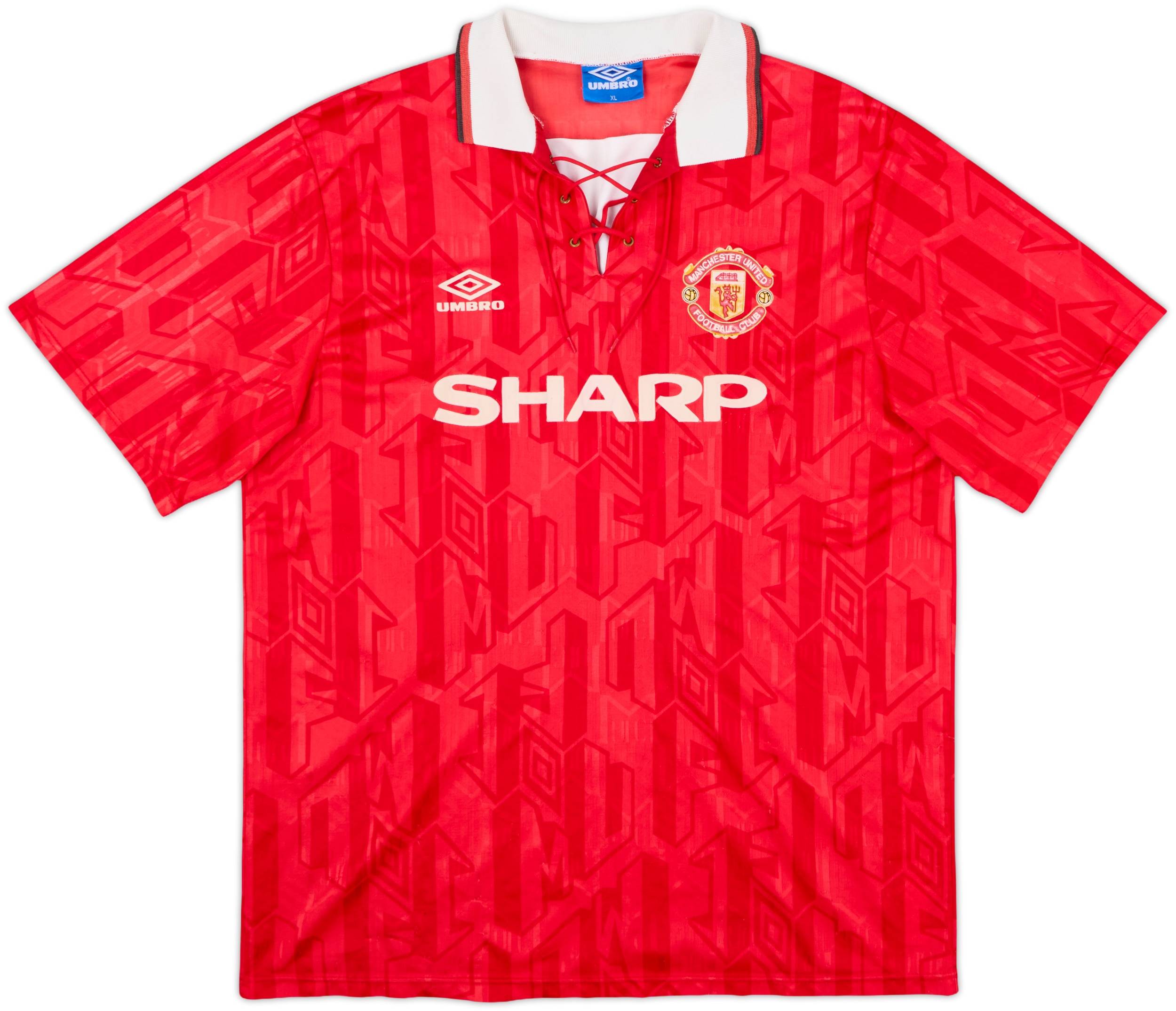 1992-94 Manchester United Home Shirt Cantona #7 - 8/10 - (XL)