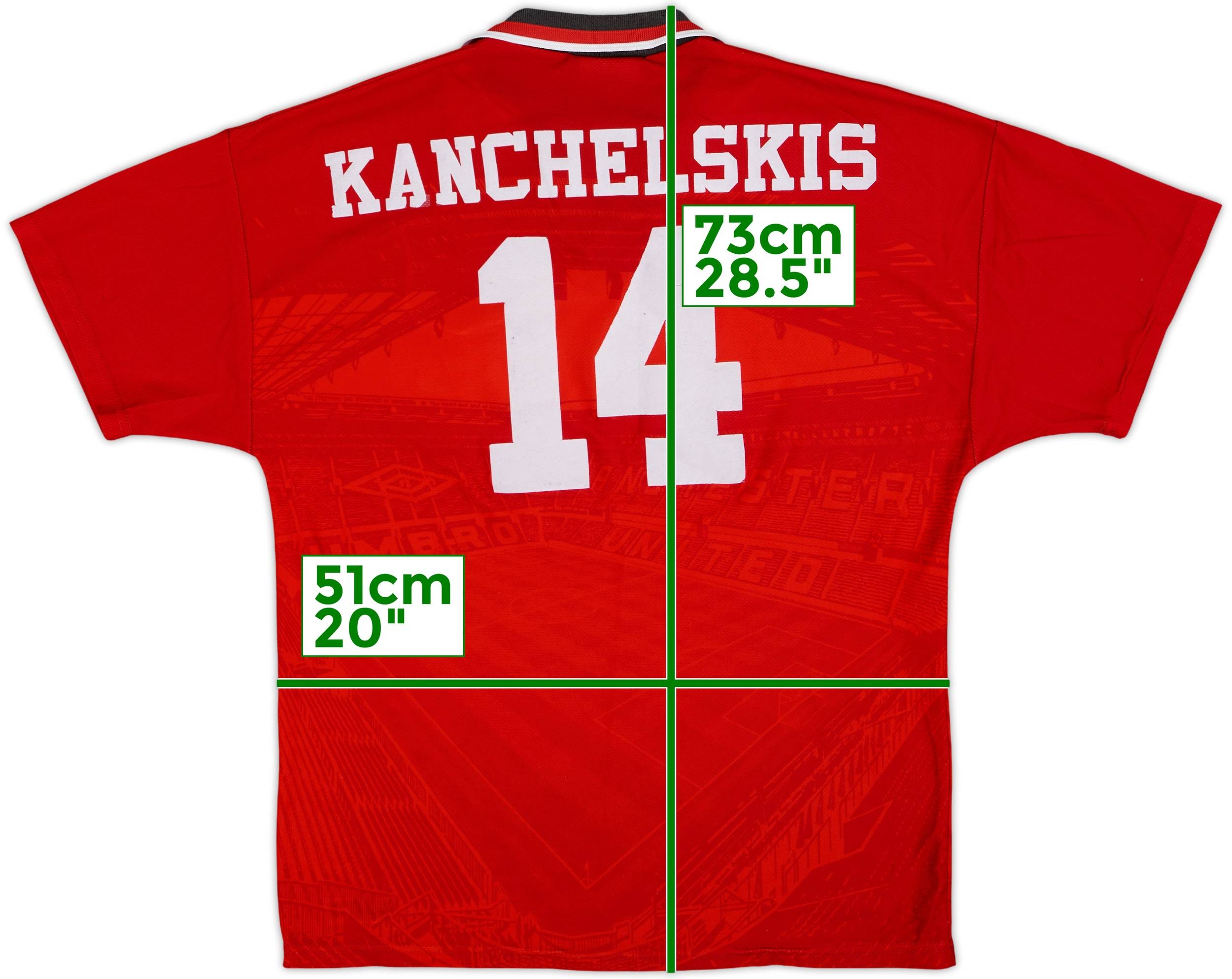 1994-96 Manchester United Home Shirt Kanchelskis #14 - 7/10 - (M)
