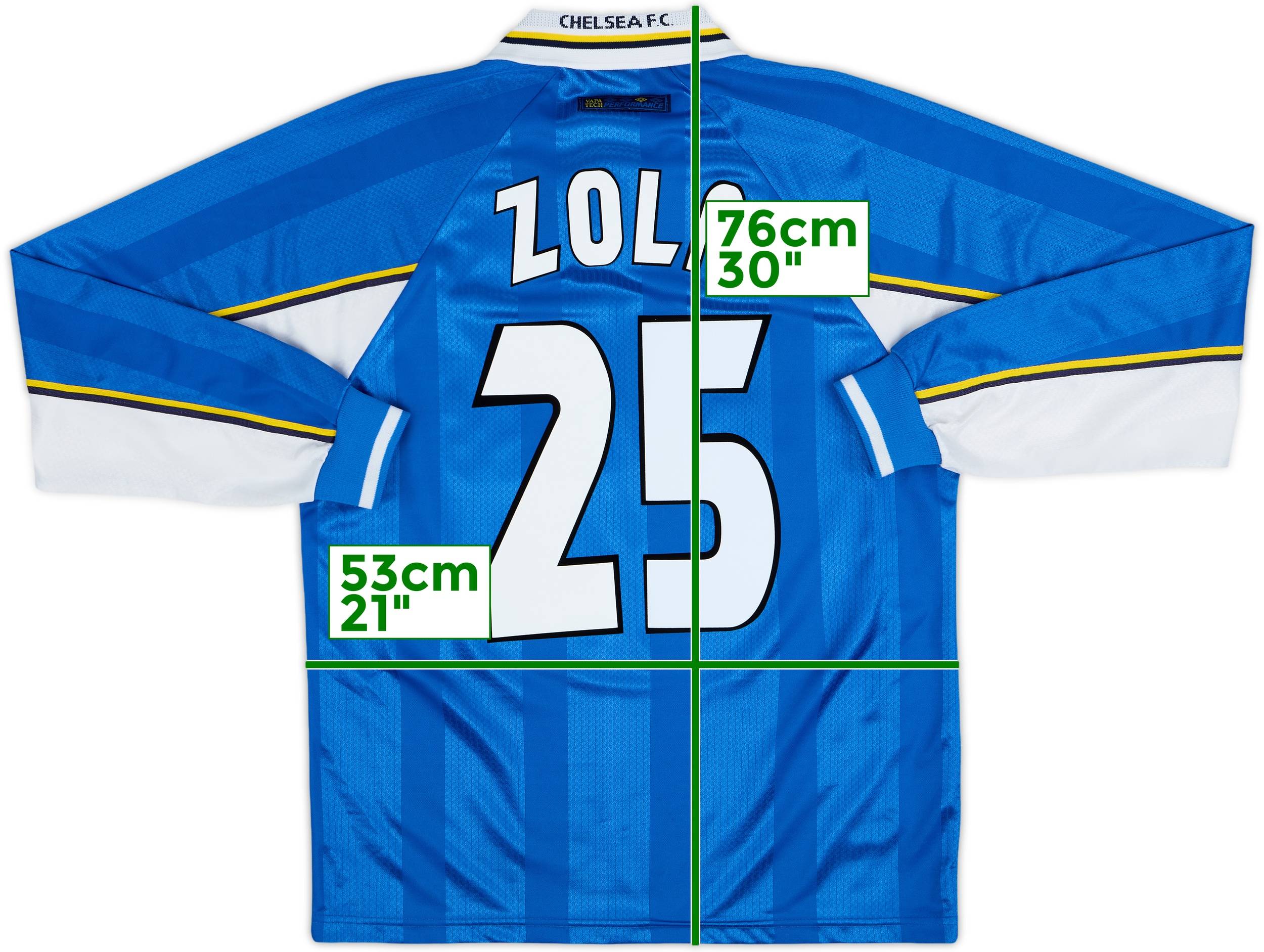 1997-99 Chelsea Home L/S Shirt Zola #25 - 5/10 - (M)