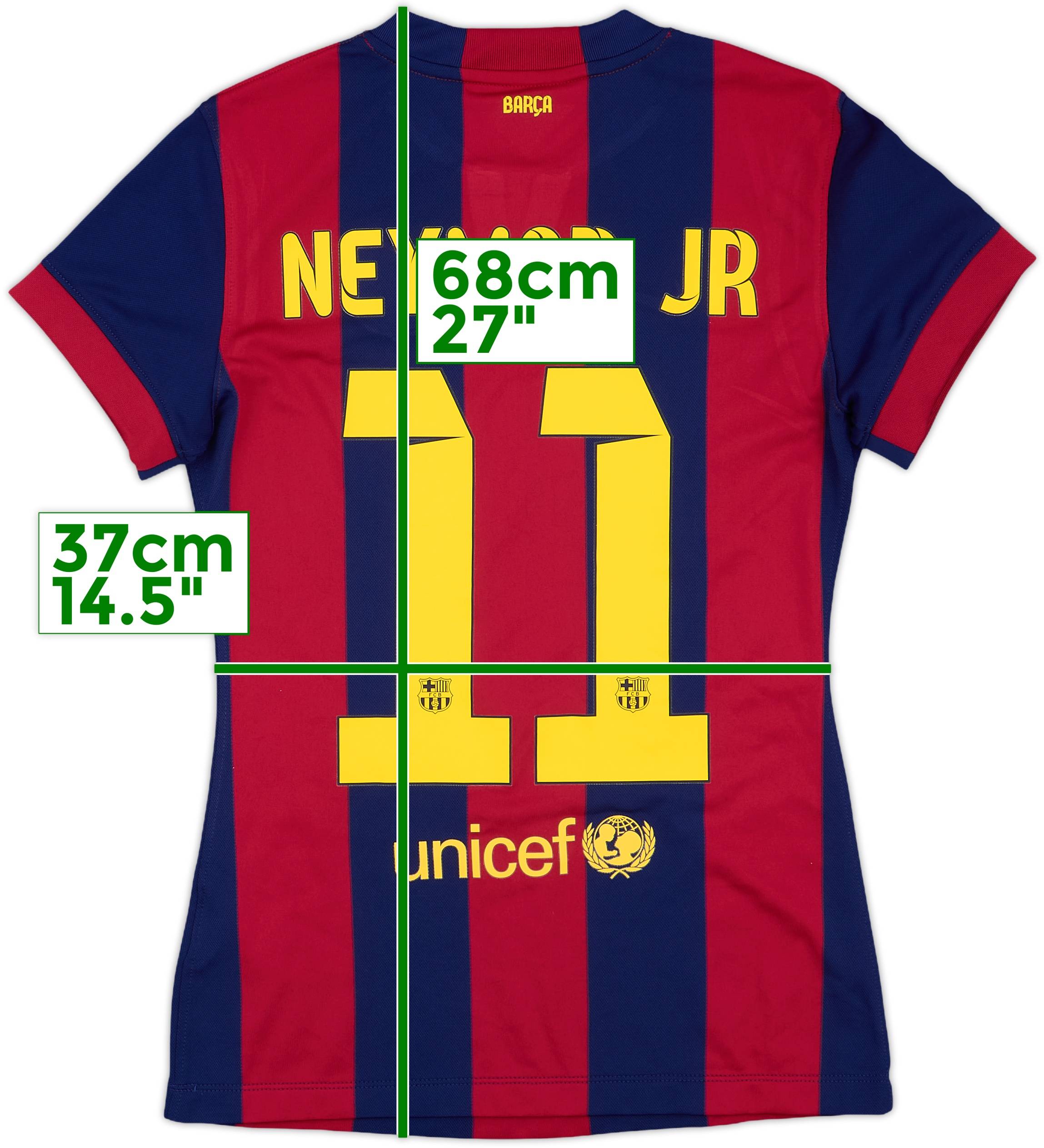 2014-15 Barcelona Home Shirt Neymar Jr #11 - 8/10 - (Women's S)