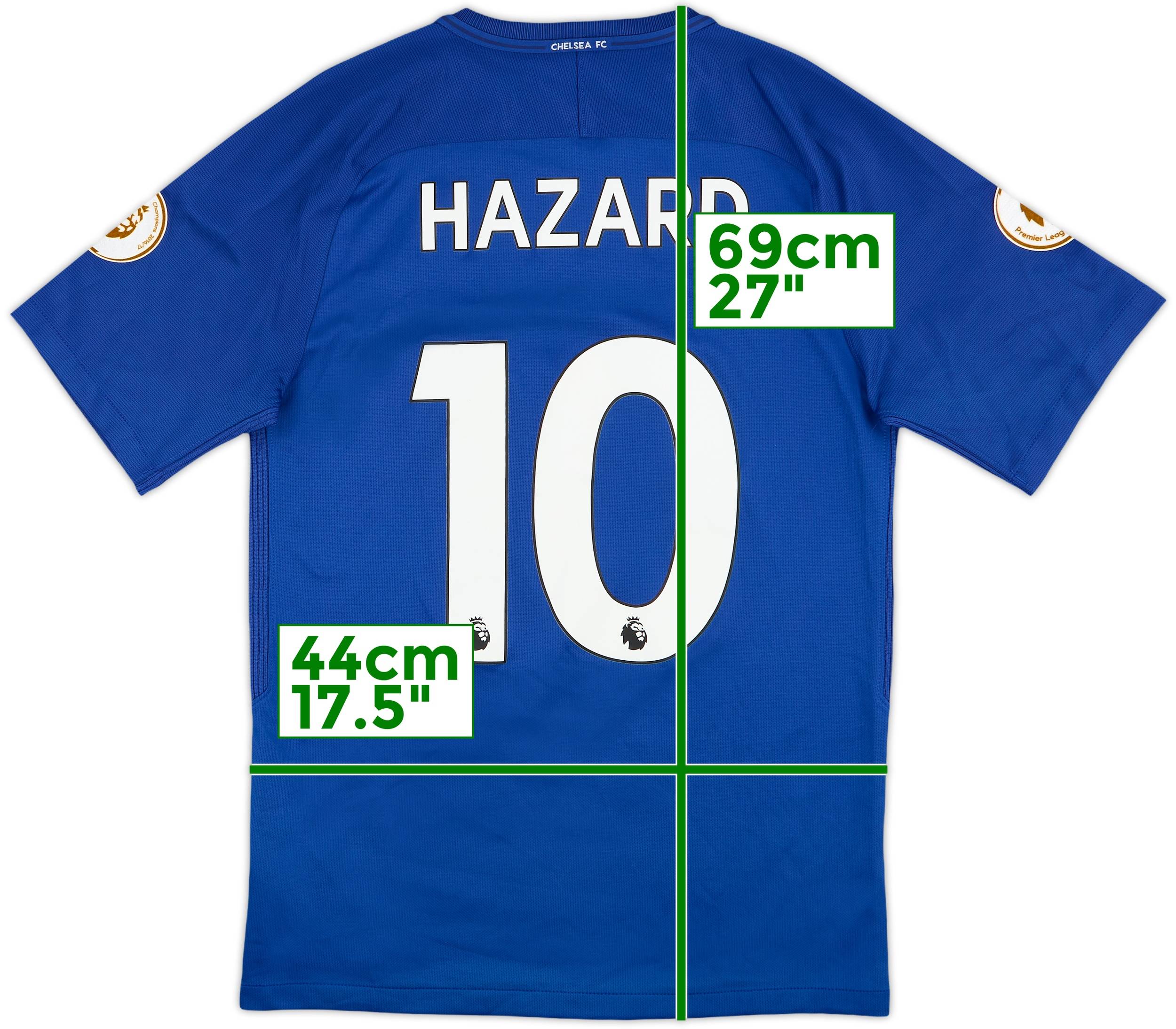 Chelsea FC HAZARD 17 ホームシャツ 2017-18 Chelsea Home Shirt Hazard #10 - 7/10 - (S)