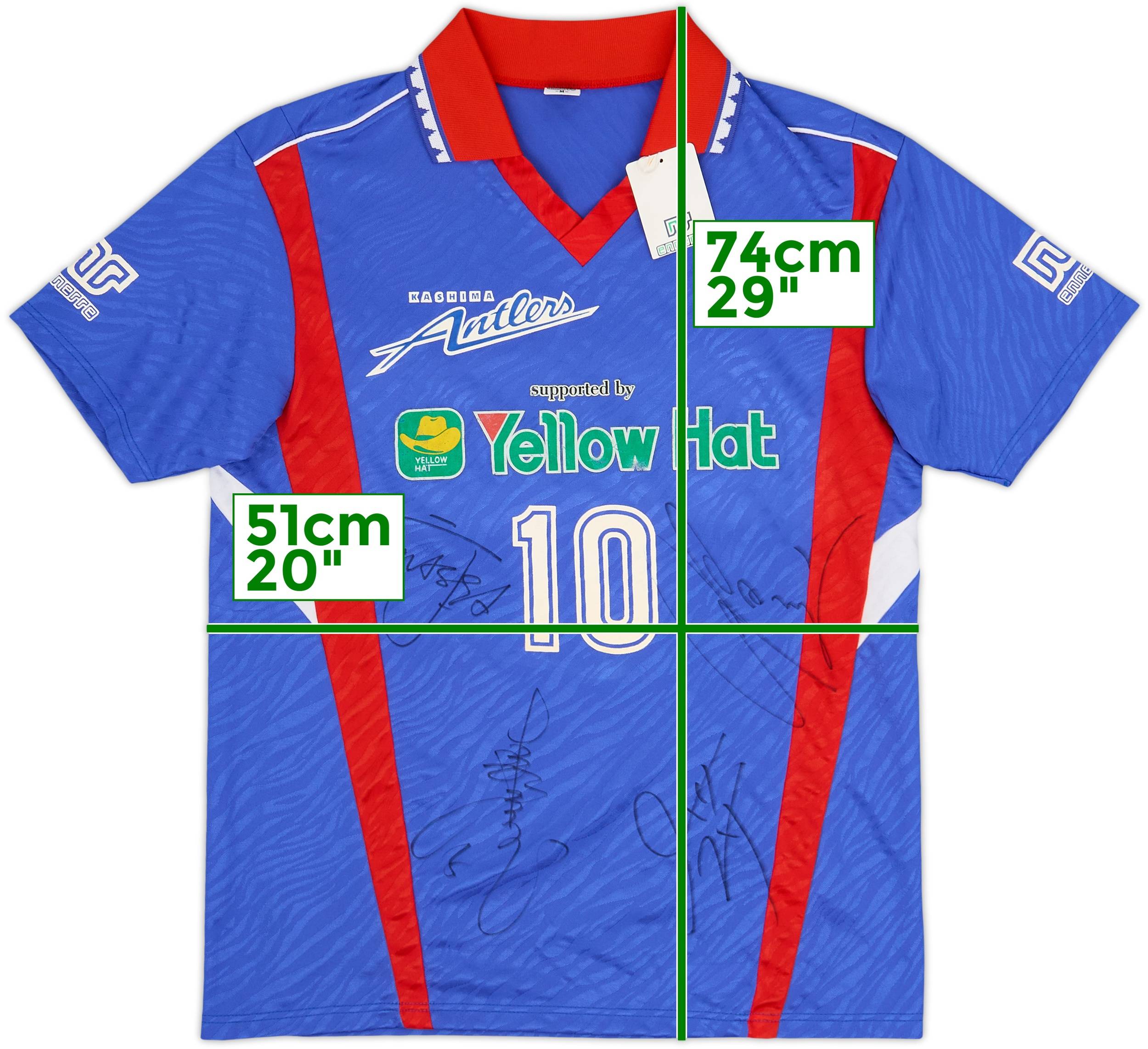 1992 Kashima Antlers Squad Signed Ennerre Training Shirt #10 (M)