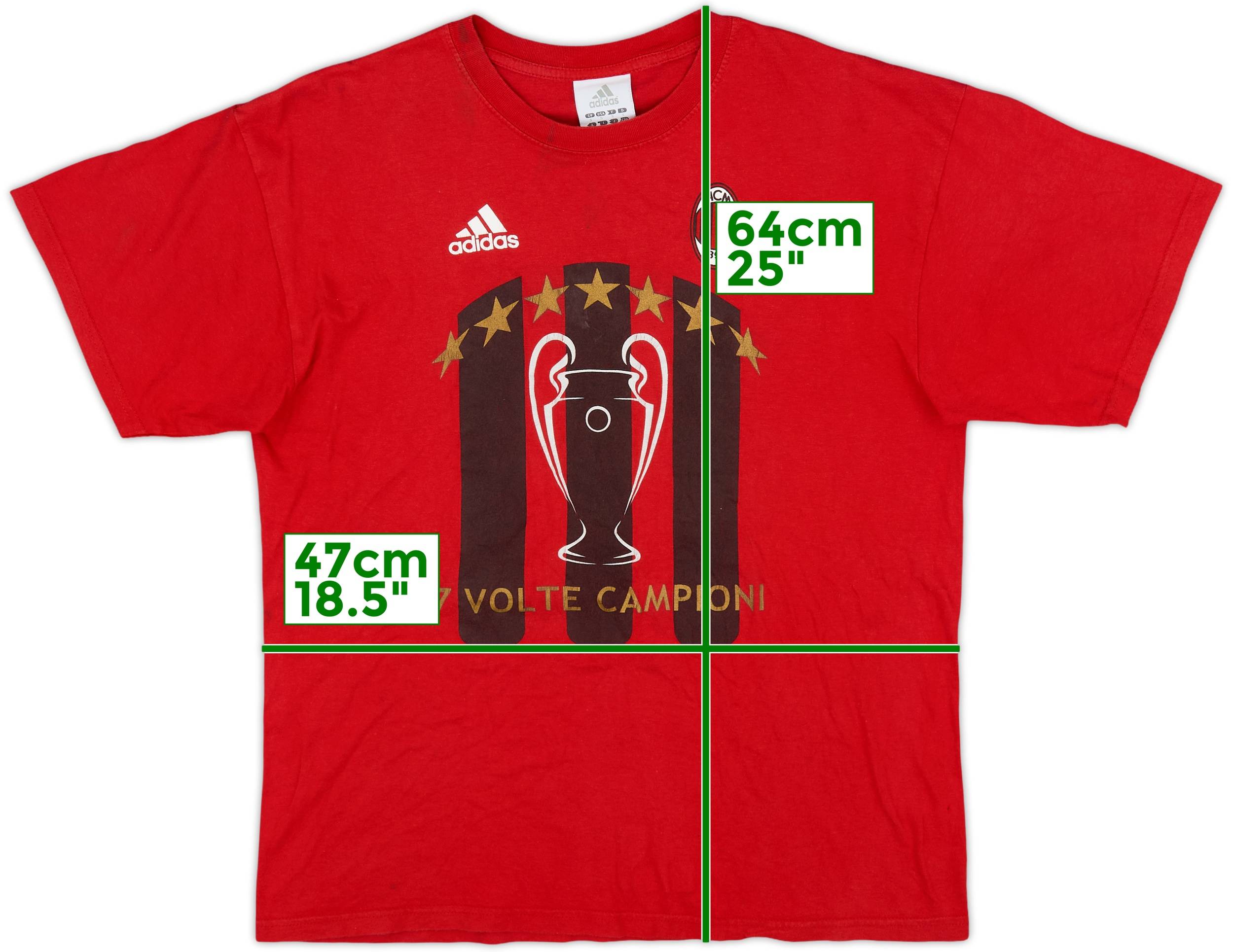2007-08 AC Milan CL Winners adidas Graphic Tee - 5/10 - (S)
