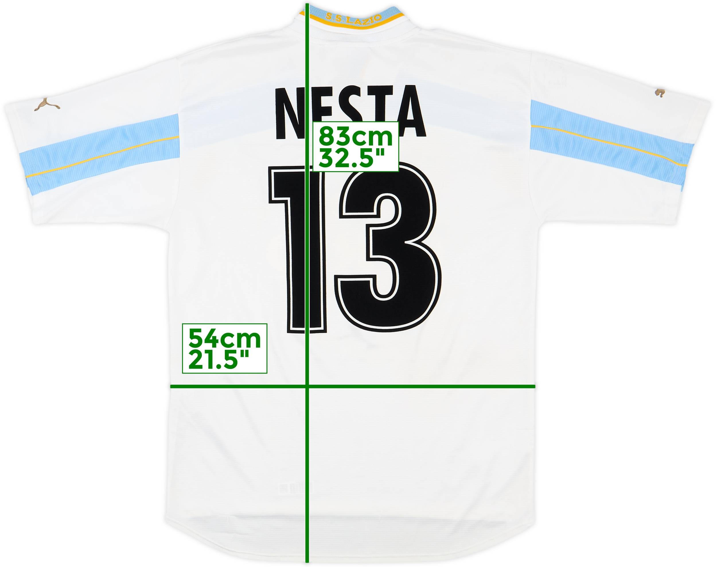 【超希少】S.S. Lazio Nesta 13 98/00 ユニフォーム 1999-00 Lazio Centenary Home Shirt Nesta #13 - 7/10 - (L)