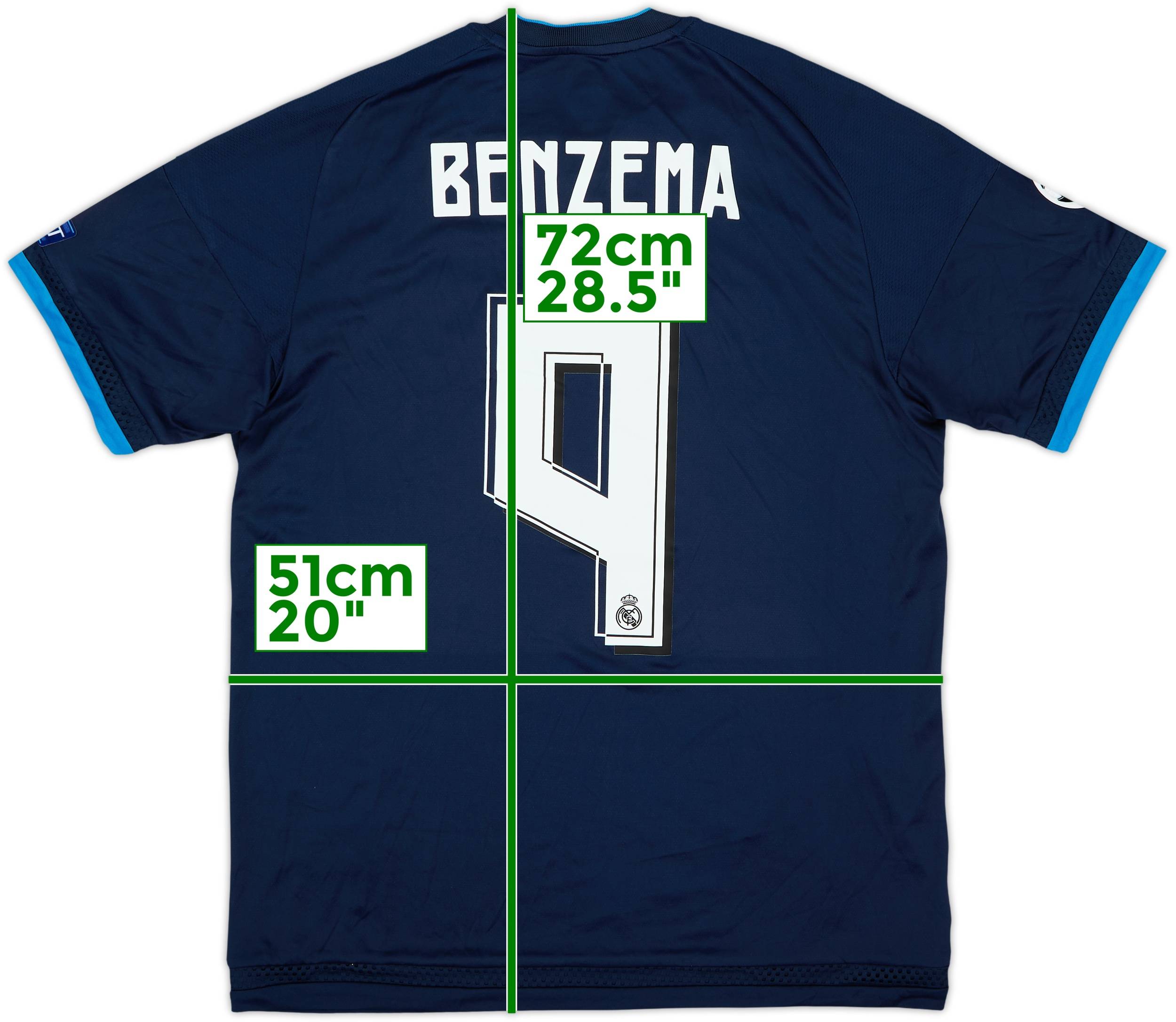 2015-16 Real Madrid 'Final Milano' Third Shirt Benzema #9 (M)