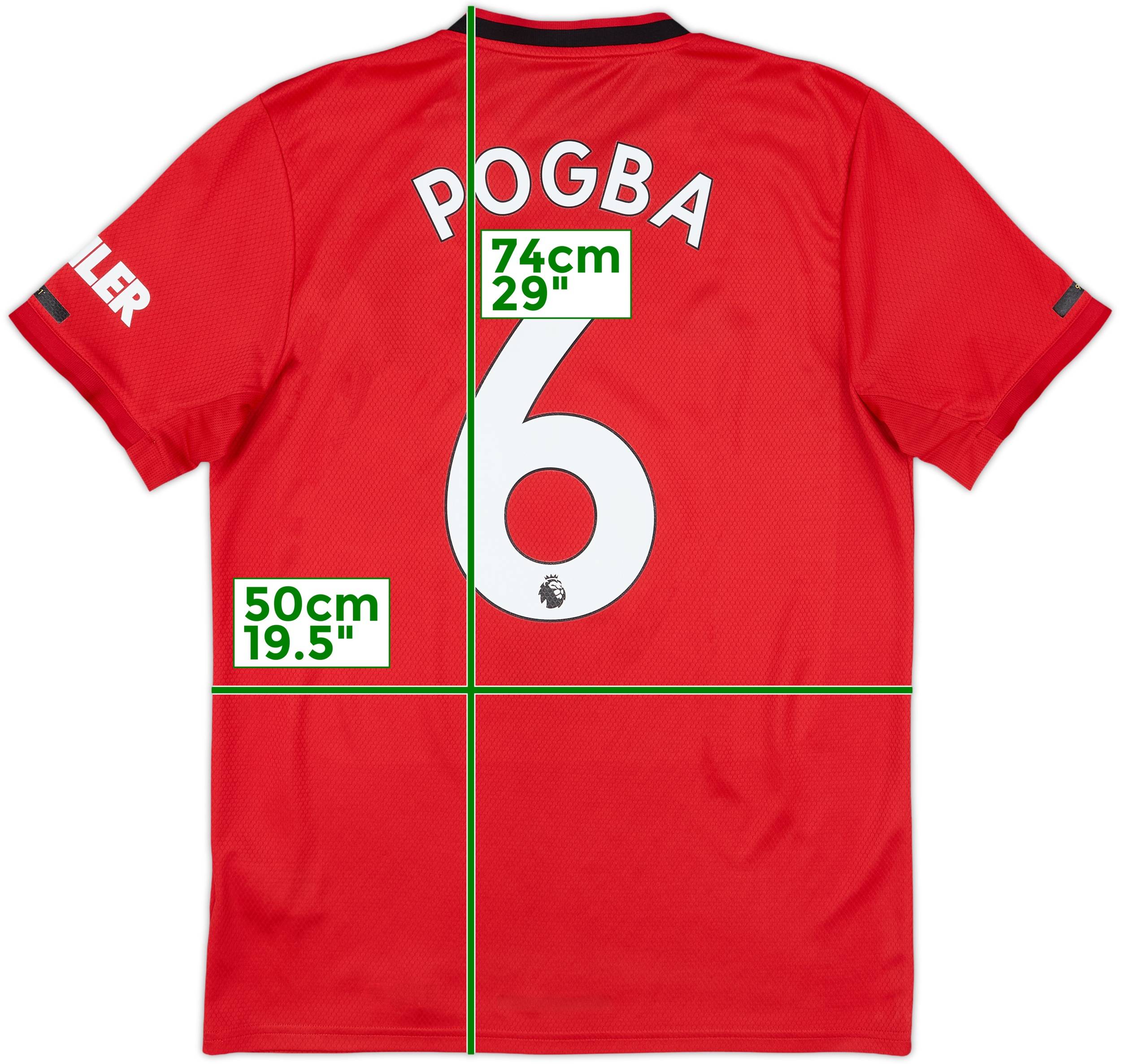 2019-20 Manchester United Home Shirt Pogba #6 - 8/10 - (M)