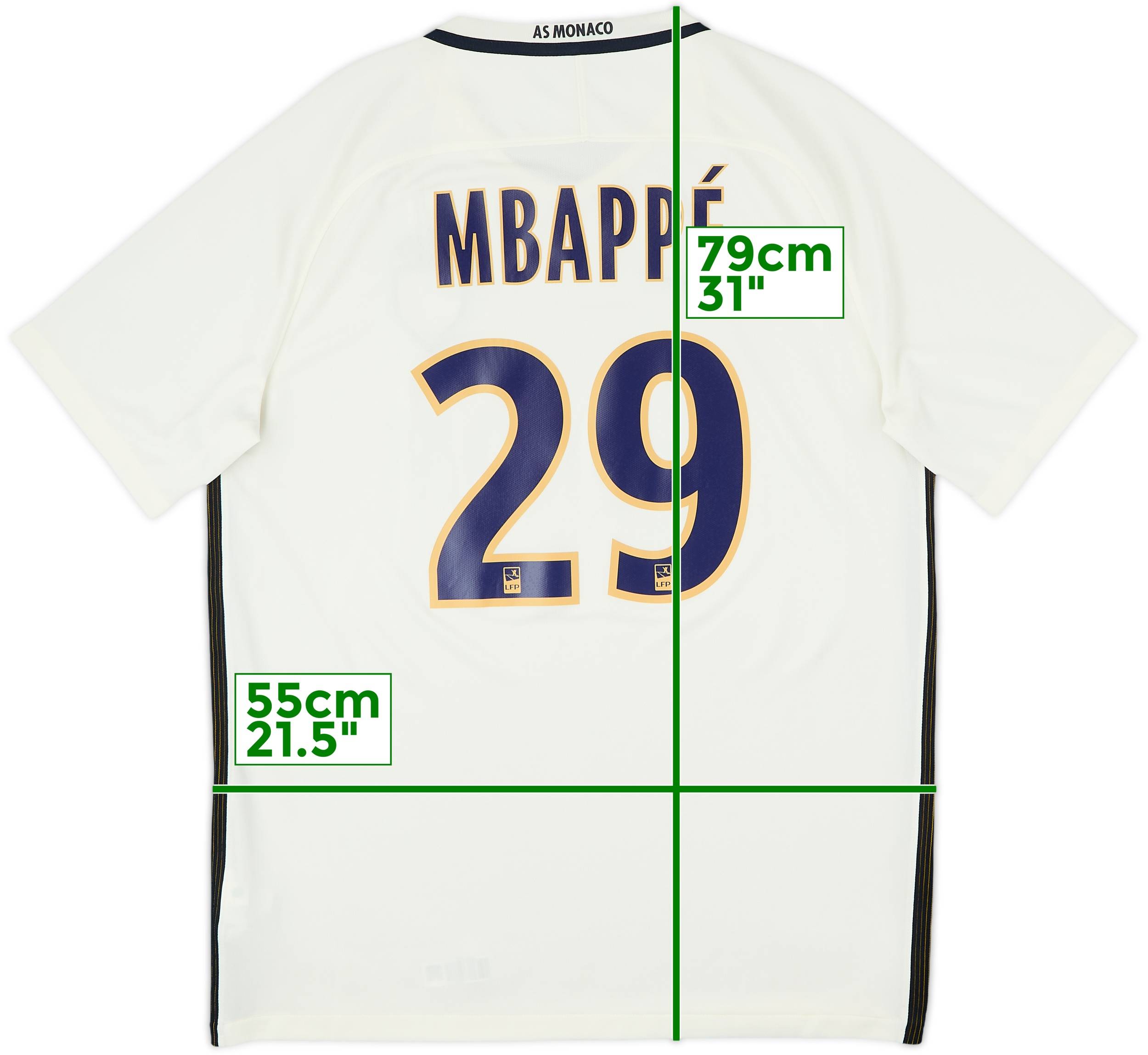2016-17 Monaco Away Shirt Mbappe #29 - 8/10 - (L)