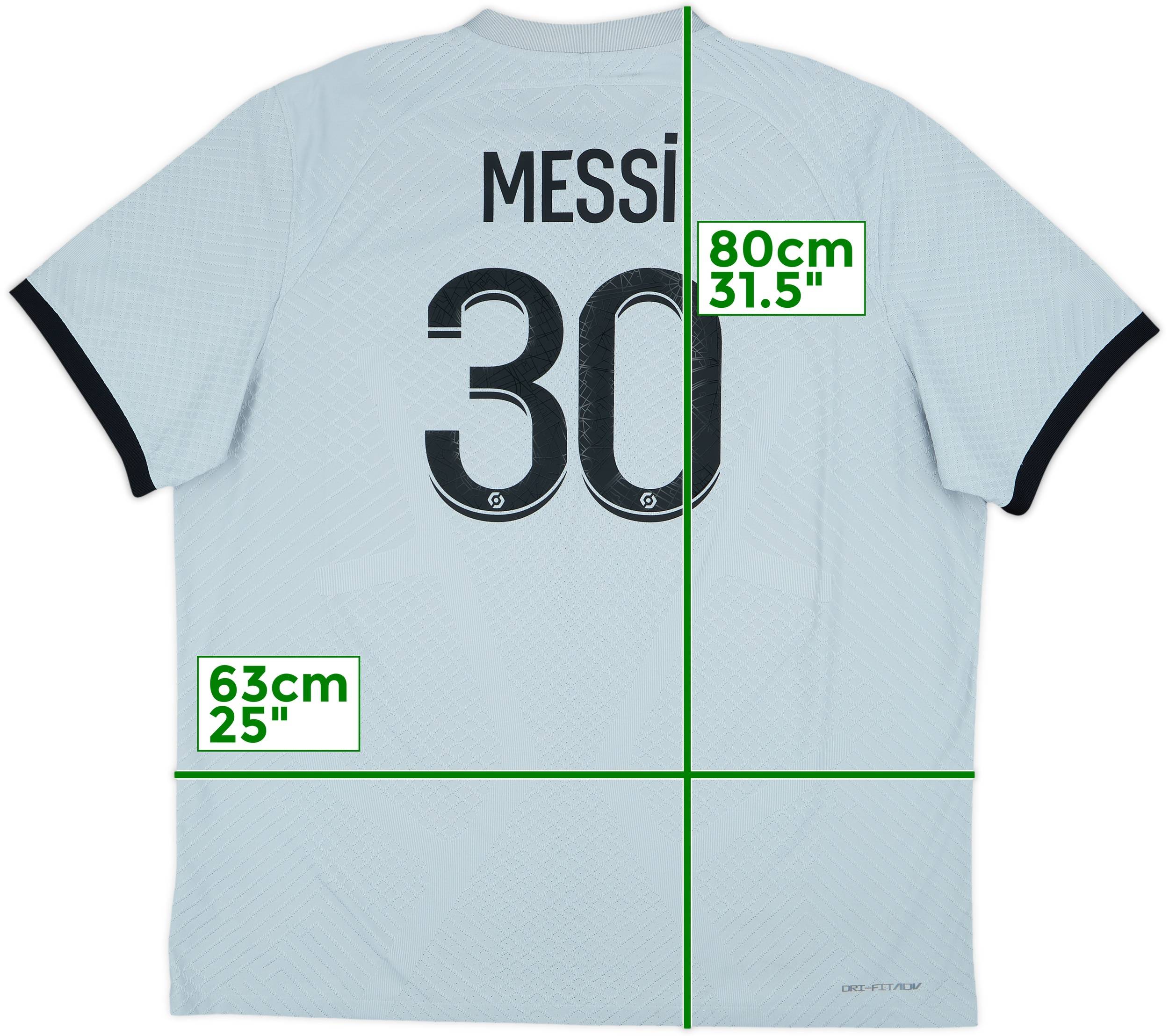 2022-23 Paris Saint-Germain Authentic Away Shirt Messi #30 - 8/10