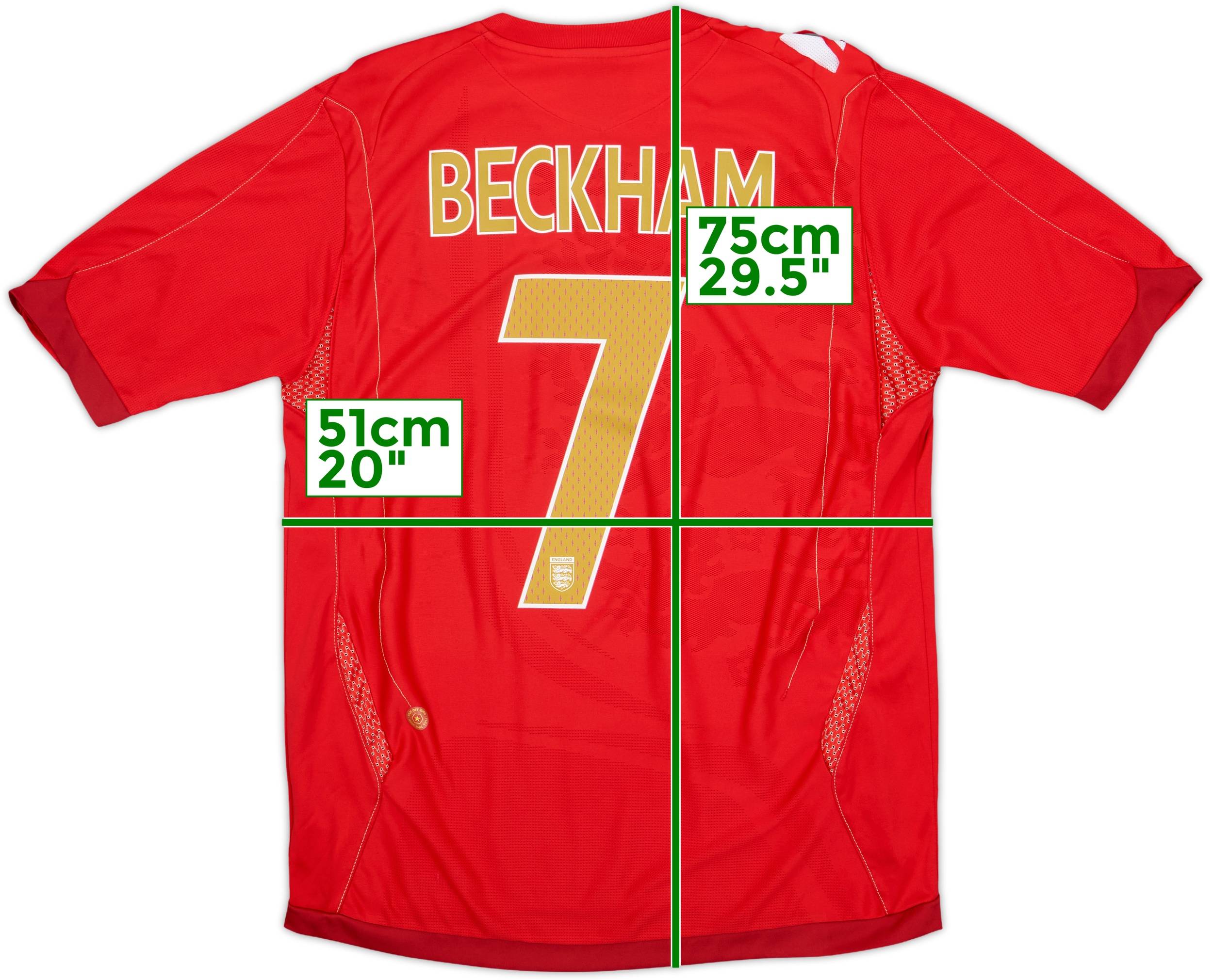 イングランド代表 2006-08 ベッカム アウェイ ユニフォーム 2006-08 England Away Shirt Beckham #7 - 5/10 - (M)