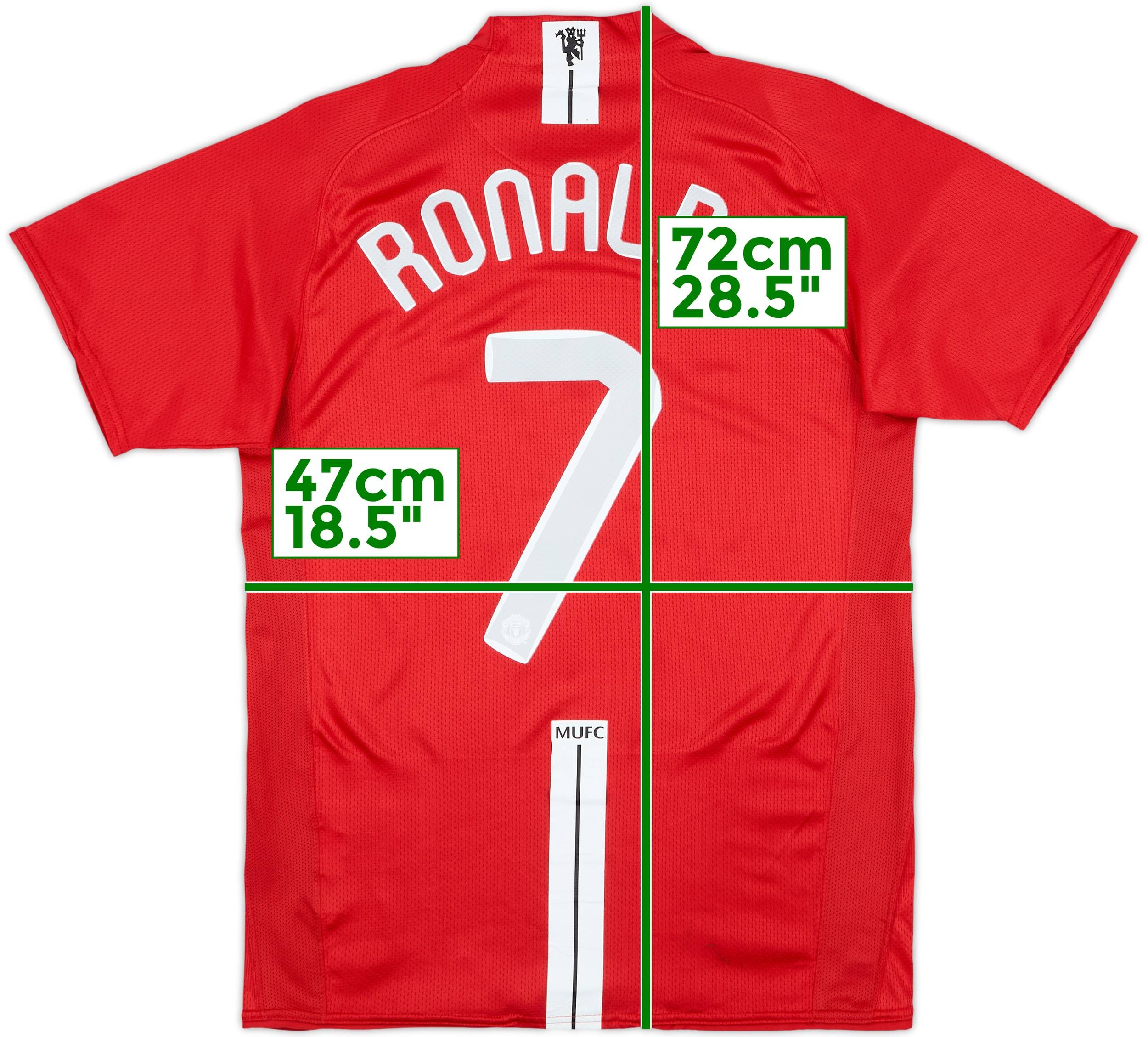 【正規品07-09 Manchester U C.Ronaldo #7】 2007-09 Manchester United Home Shirt Ronaldo #7 - 7/10 - (S)