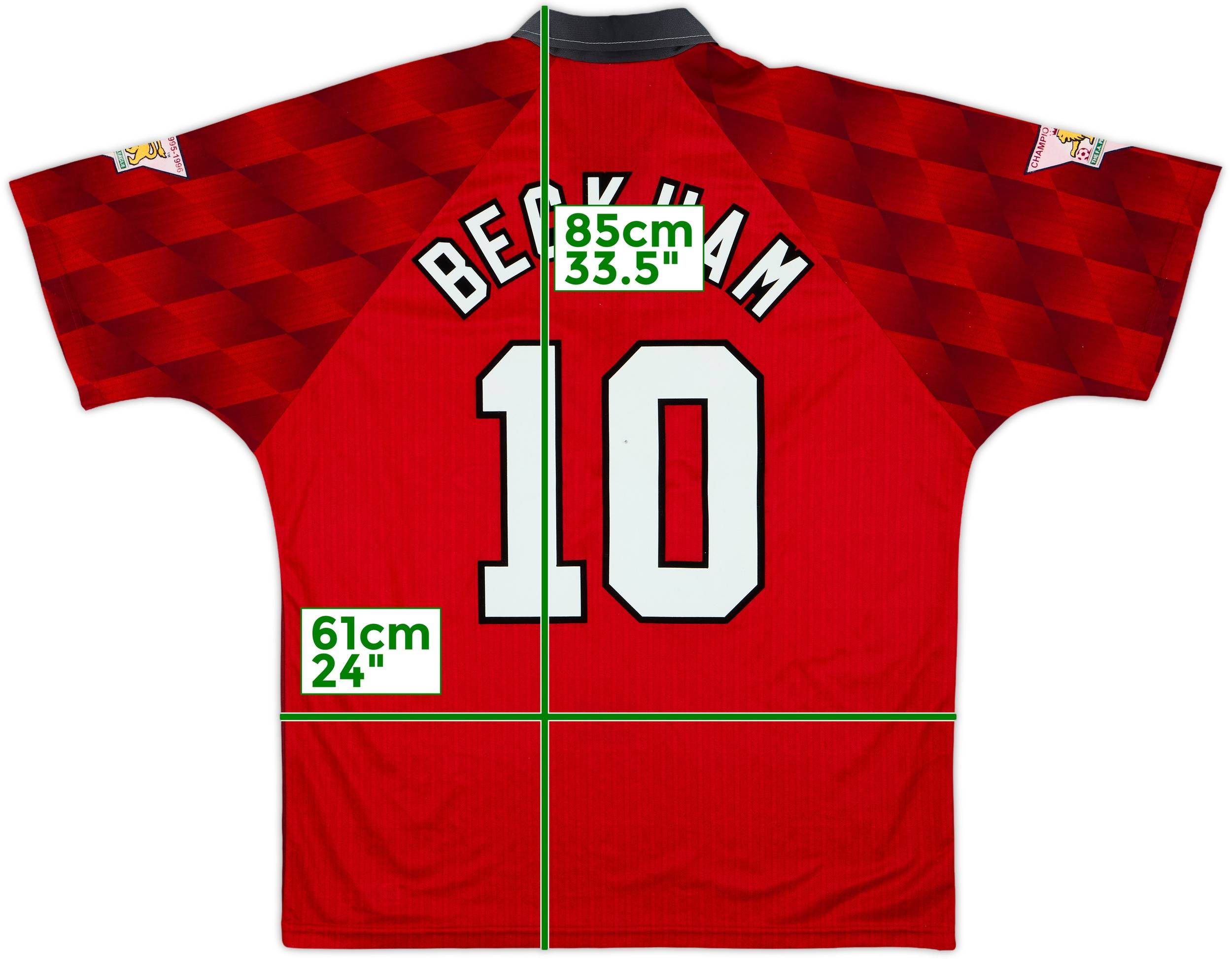 1996-98 Manchester United Home Shirt Beckham #10 - 6/10 - (XL)