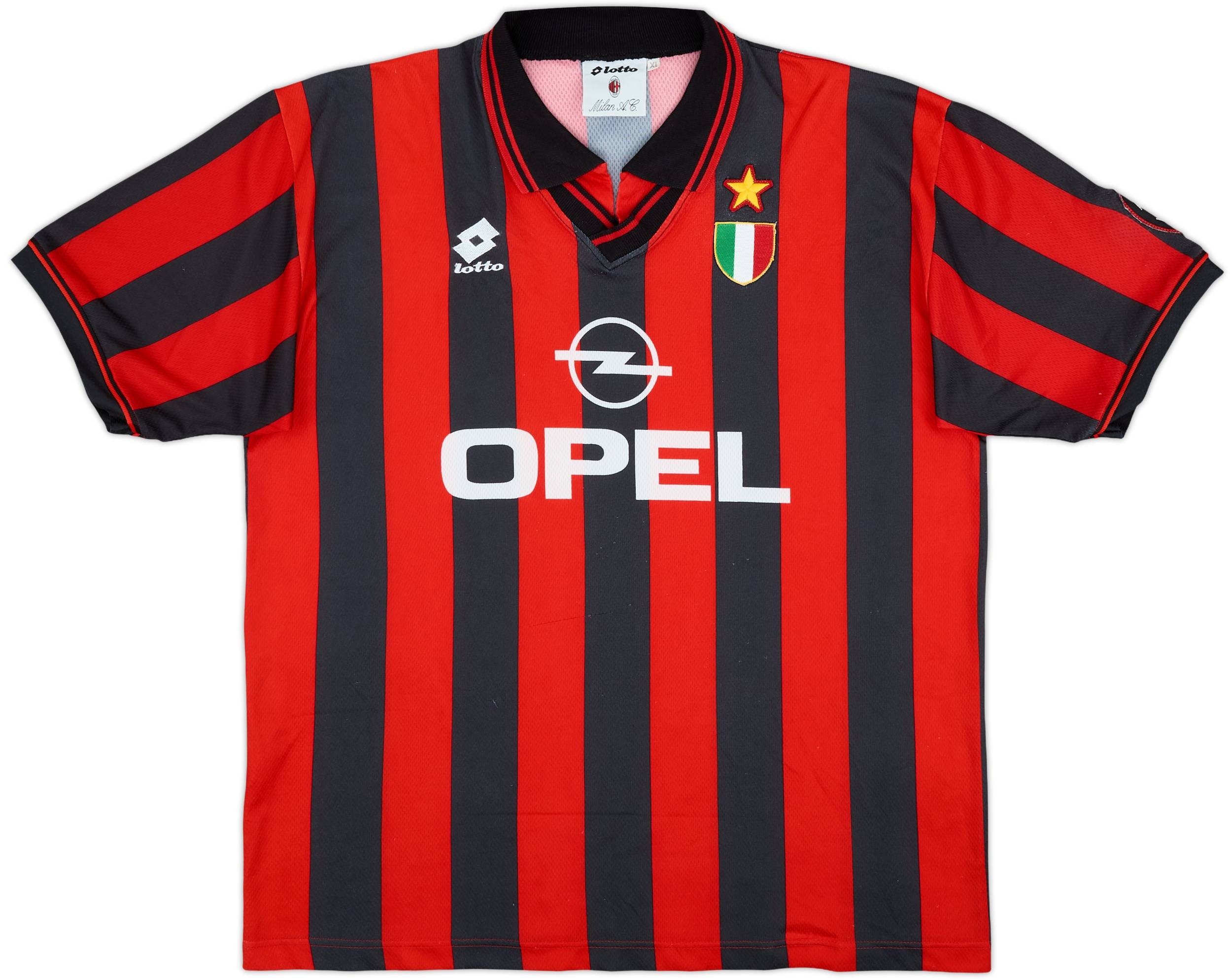 AC Milan 96年モデル 赤黒シャツ 2X Large AC Milan 1996-97 Fourth Kit