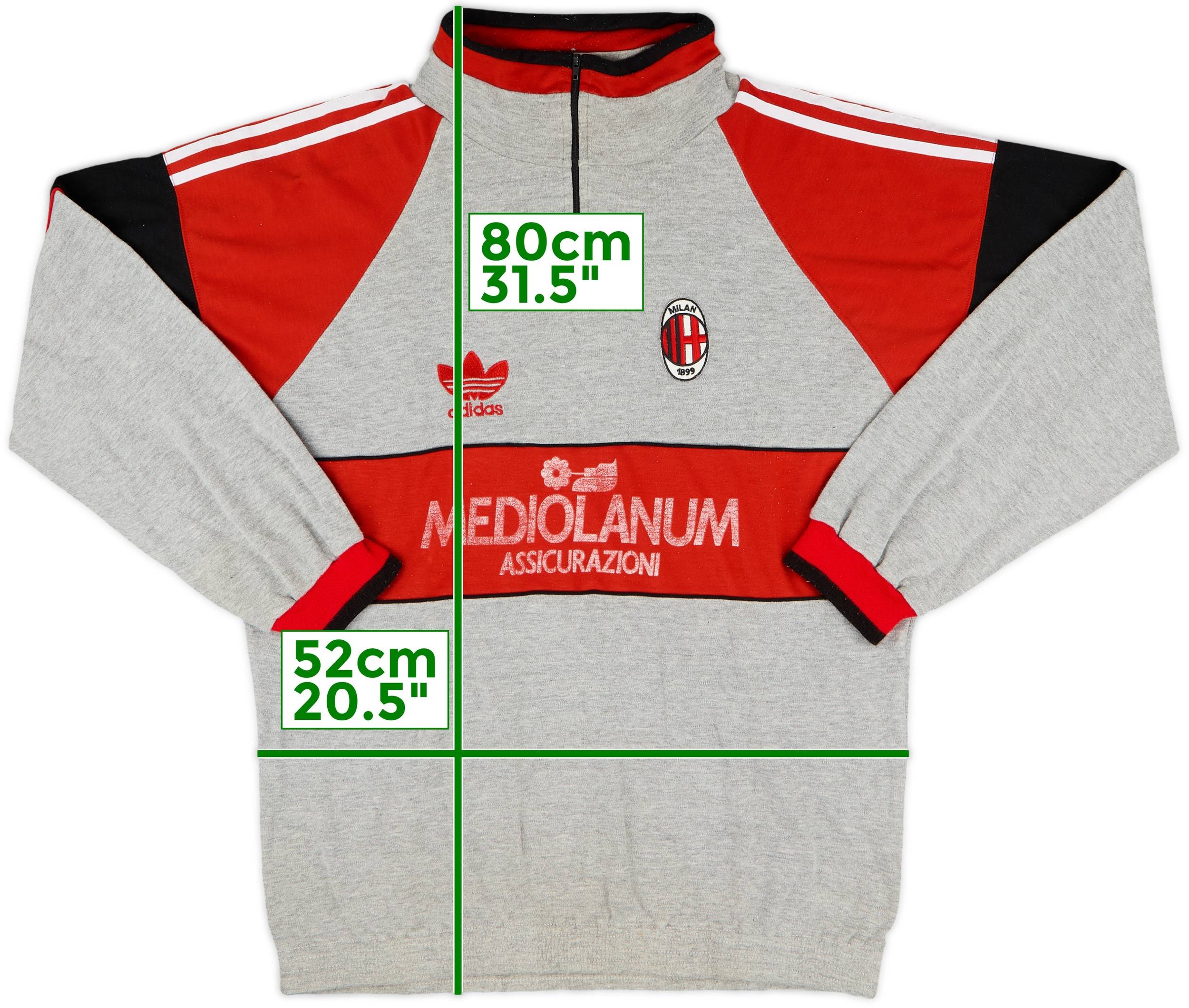 1990-92 AC Milan adidas 1/4 Zip Drill Top - 7/10 - (L)