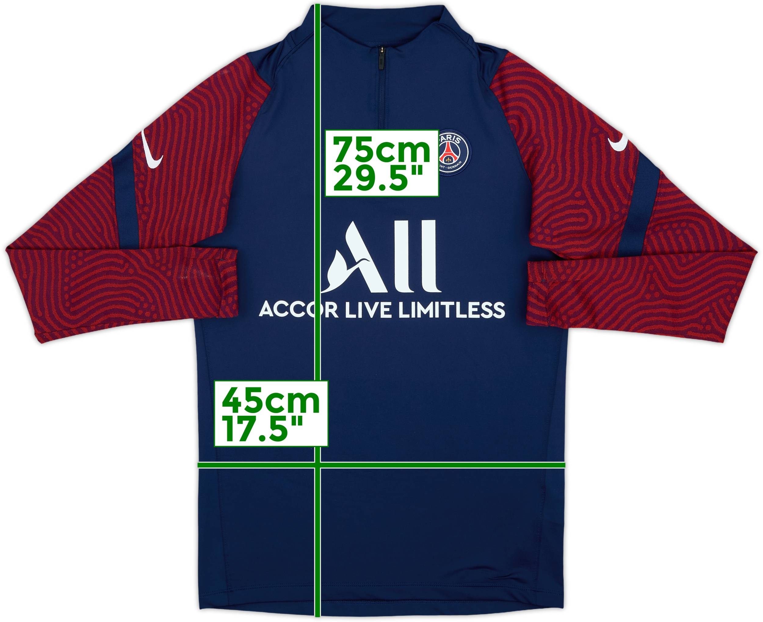 2020-21 Paris Saint-Germain Nike 1/4 Zip Drill Top - 8/10 - (S)