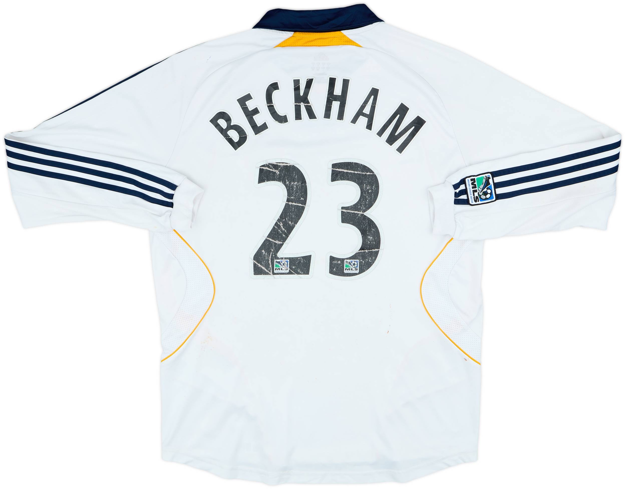 2007-08 LA Galaxy Home L/S Shirt Beckham #23 - 4/10 - (L)