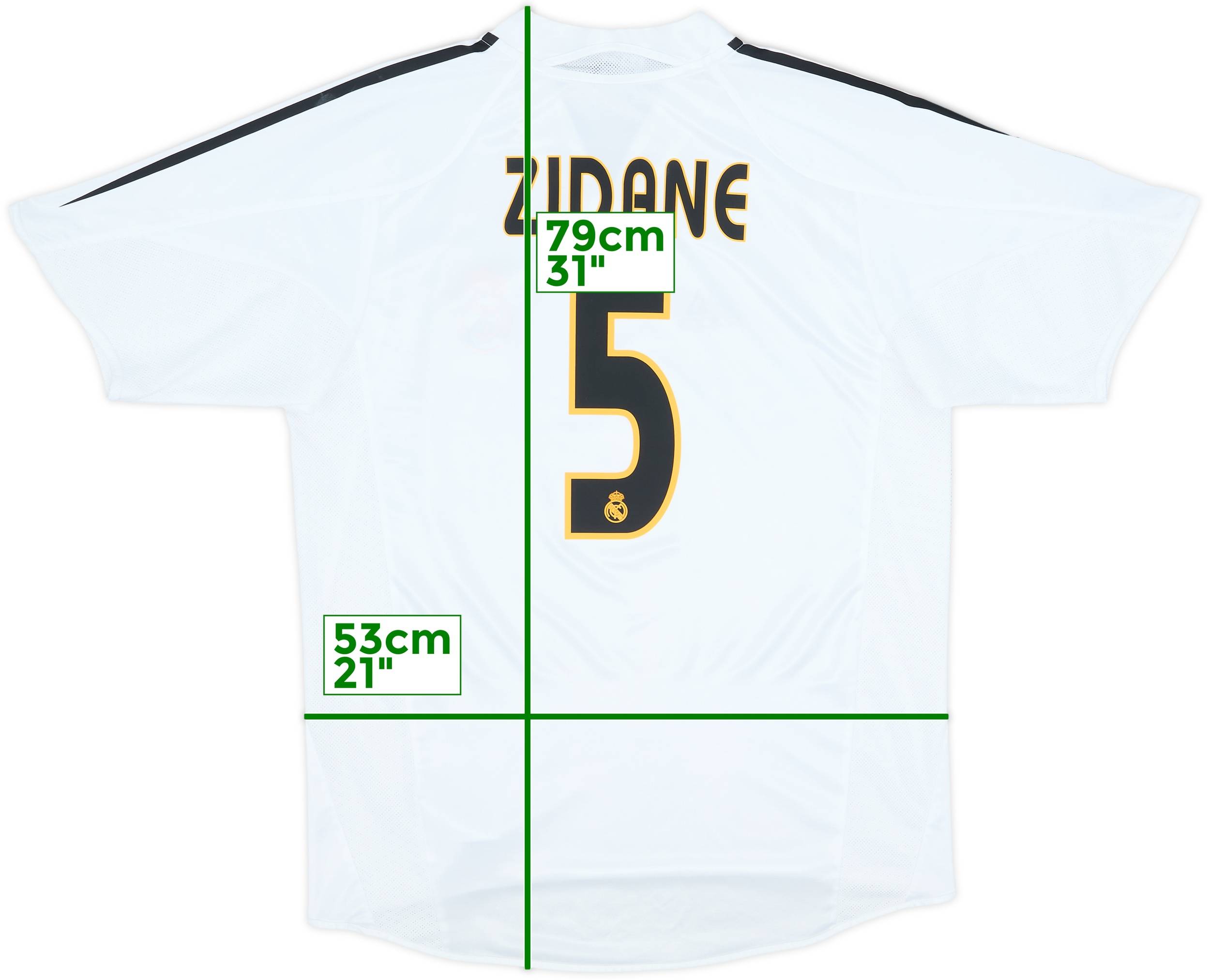 2004-05 Real Madrid Home Shirt Zidane #5 - 9/10 - (M)