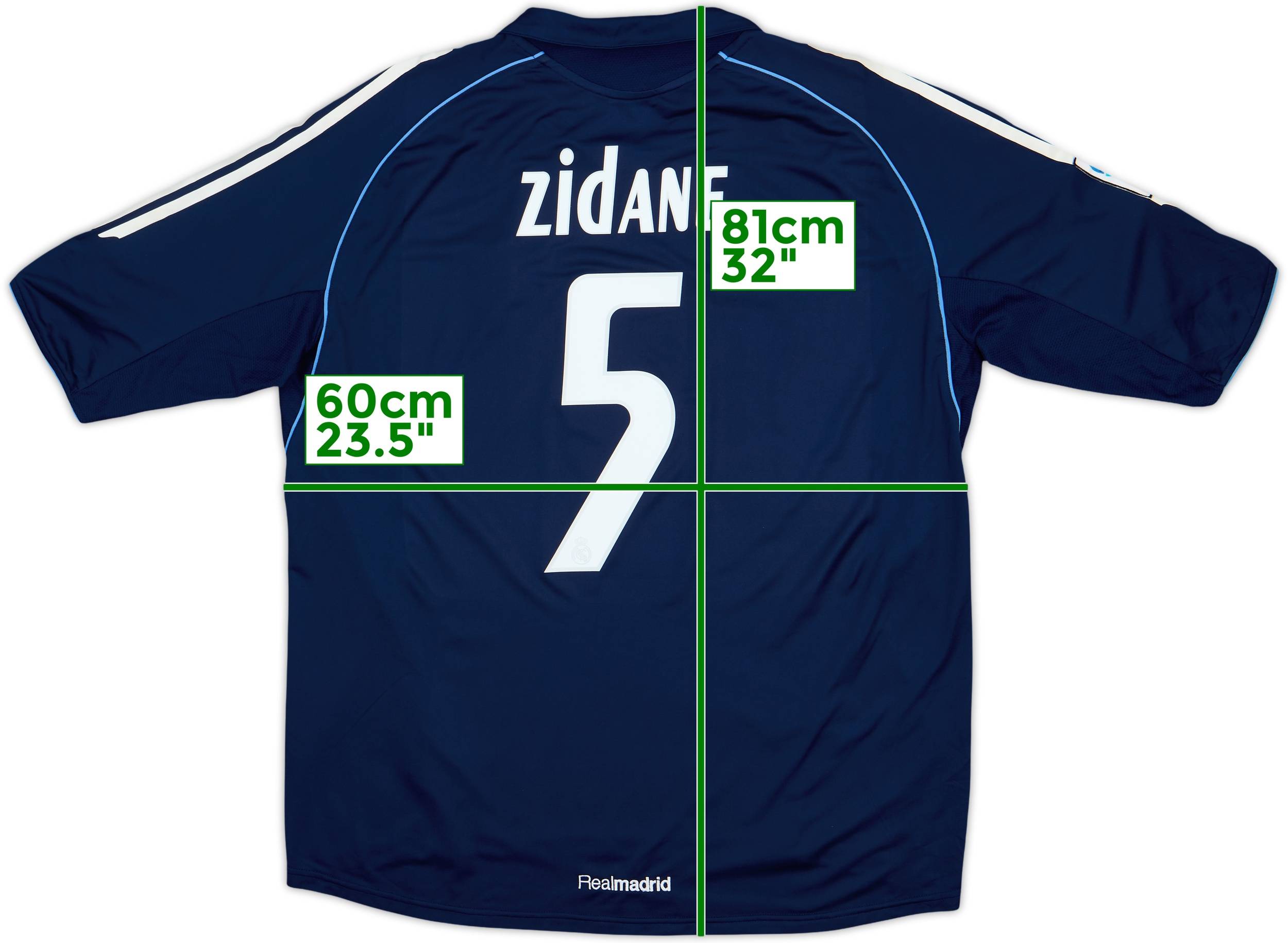 2005-06 Real Madrid Away Shirt Zidane #5 - 8/10 - (L)