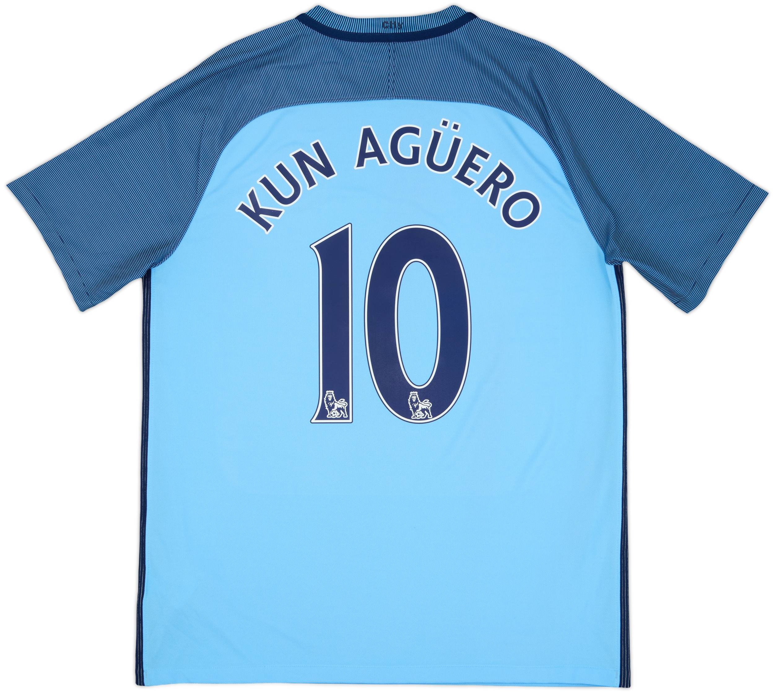 2016-17 Manchester City Home Shirt Kun Aguero #10 - 10/10 - (L)