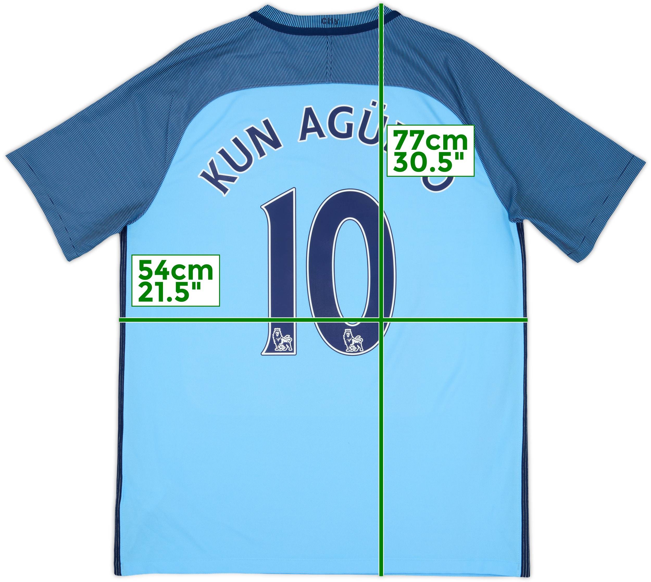 2016-17 Manchester City Home Shirt Kun Aguero #10 - 10/10 - (L)