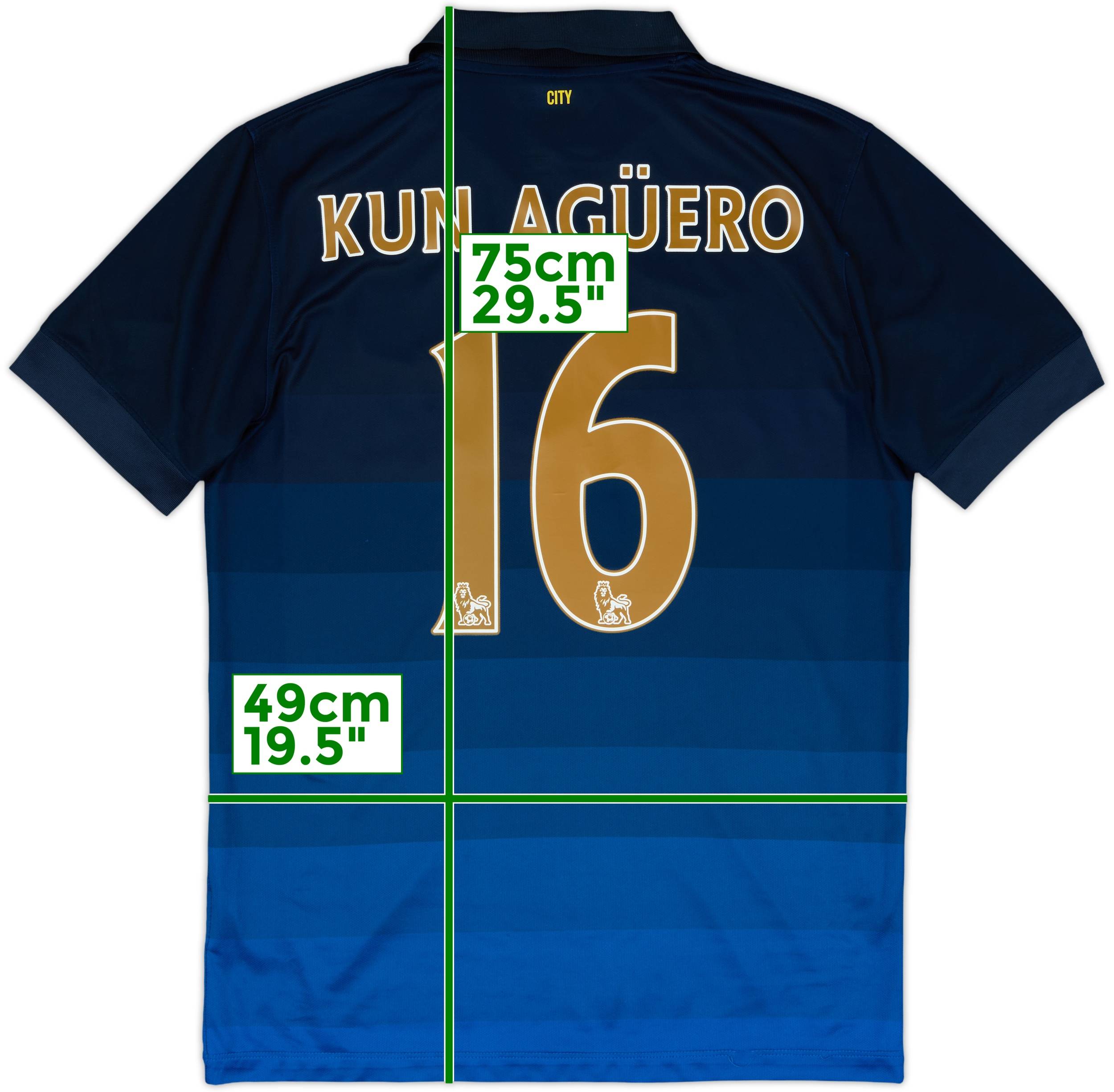 2014-15 Manchester City Away Shirt Kun Aguero #16 - 5/10 - (M)