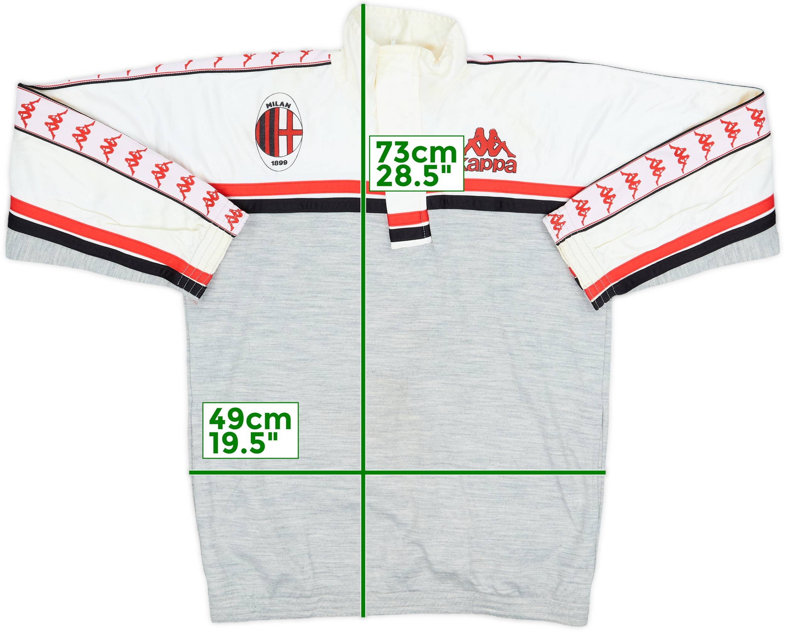 1987-88 AC Milan Kappa 1/4 Zip Track Jacket - 8/10 - (L)
