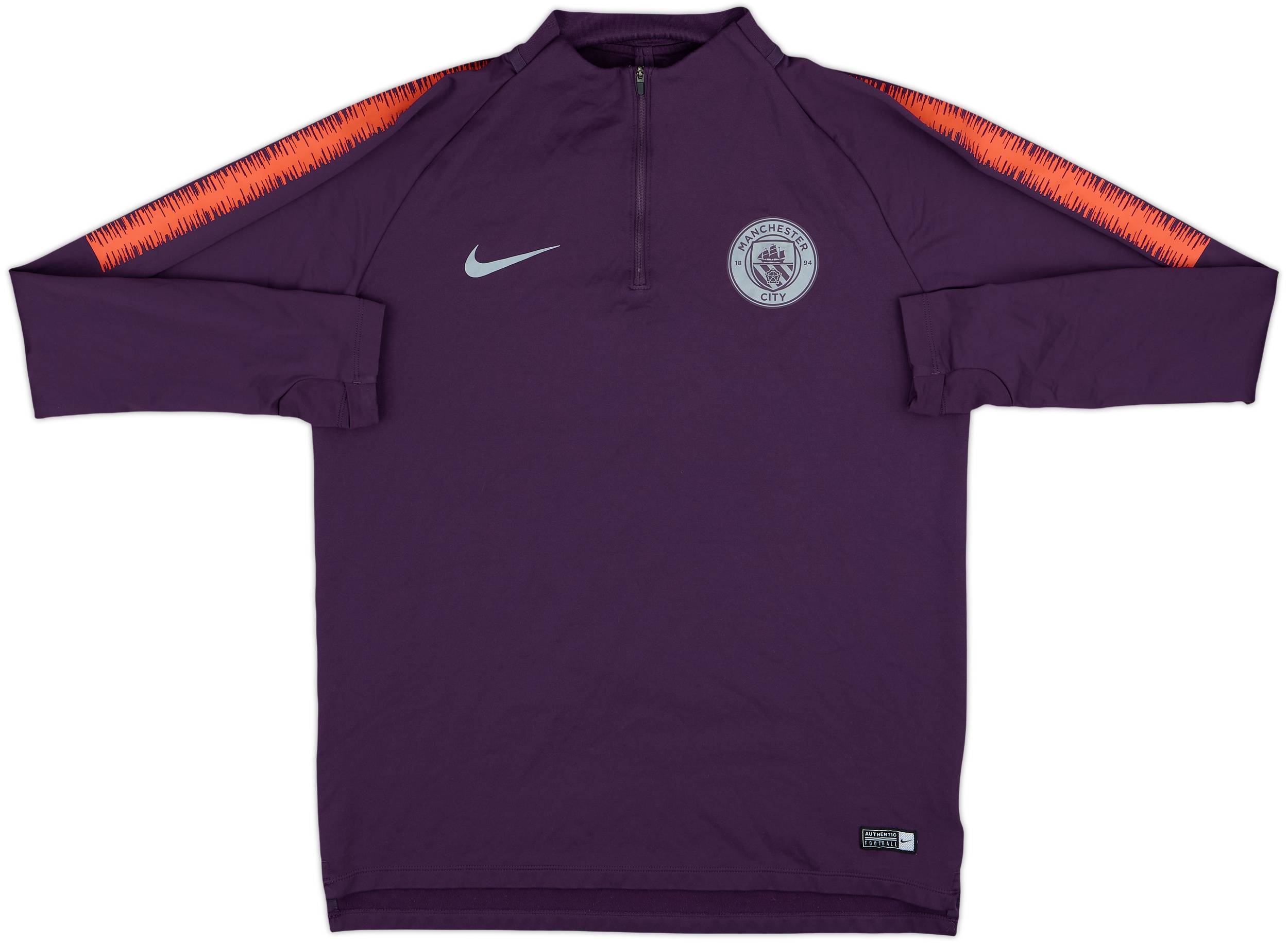 2018-19 Manchester City Nike 1/4 Zip Training Top - 8/10 - (L)