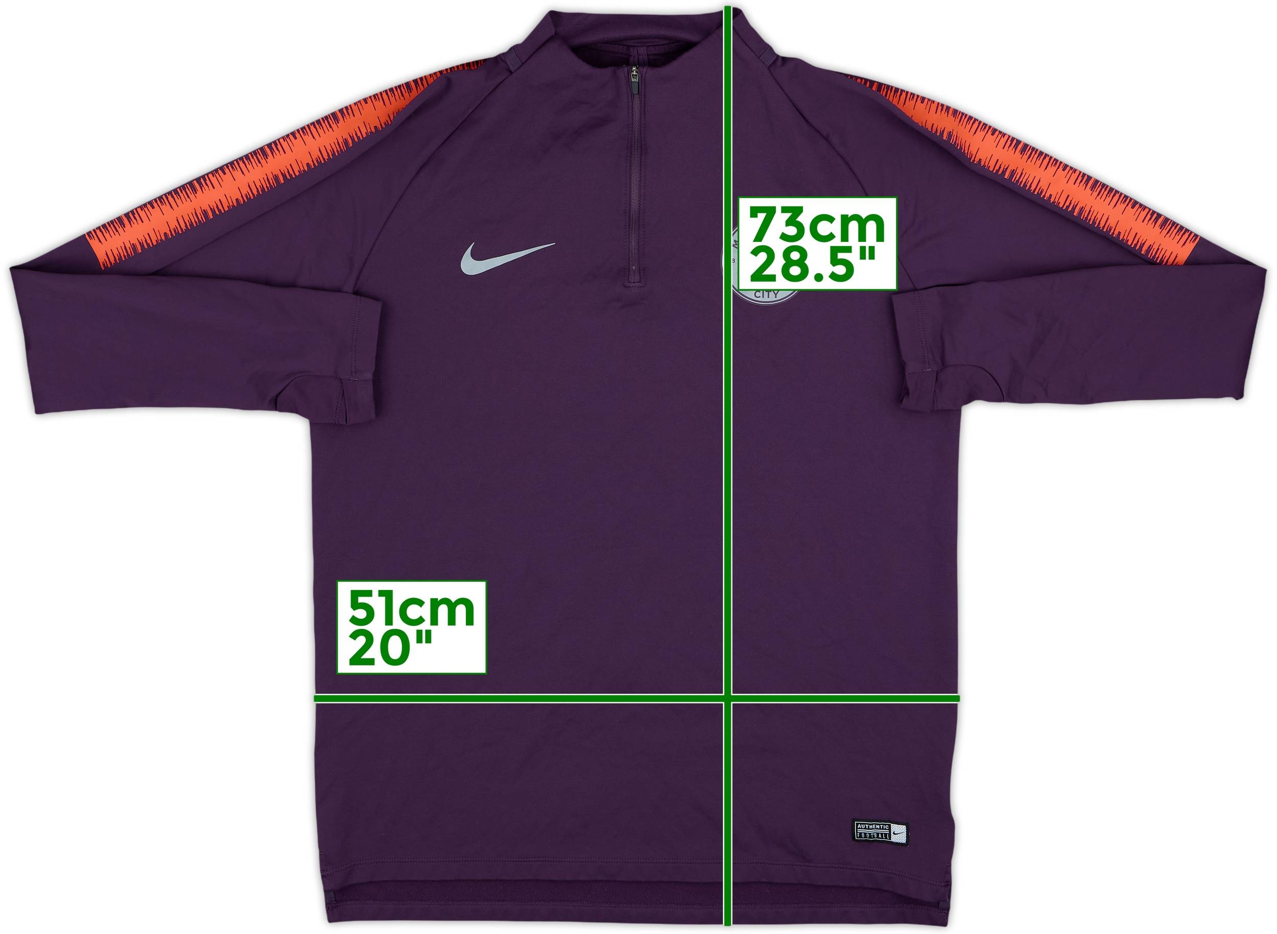 2018-19 Manchester City Nike 1/4 Zip Training Top - 8/10 - (L)