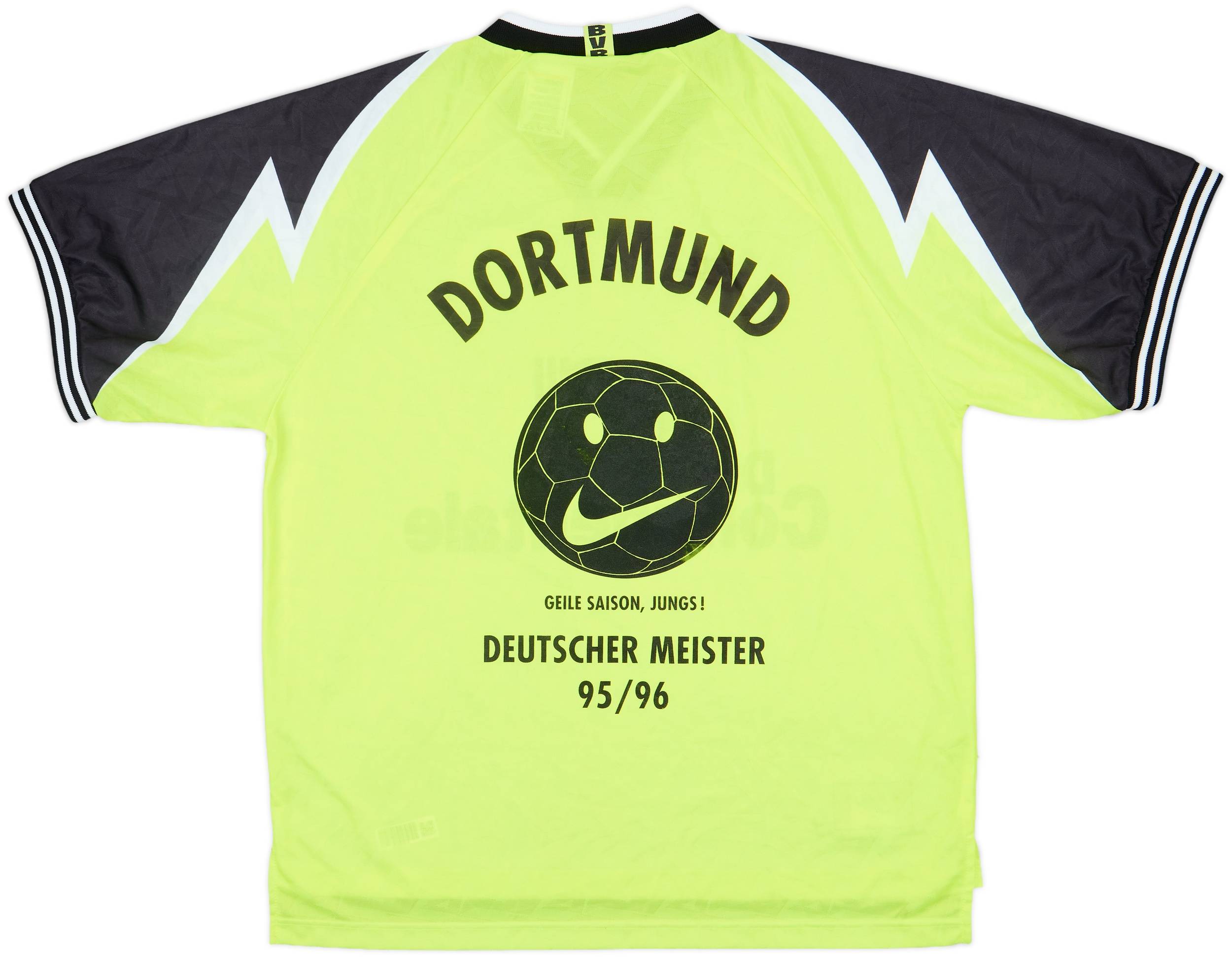 1995-96 Borussia Dortmund 'Deutscher Meister' Home Shirt - 8/10 1995-96 Borussia Dortmund 'Deutscher Meister' Home Shirt - 8/10