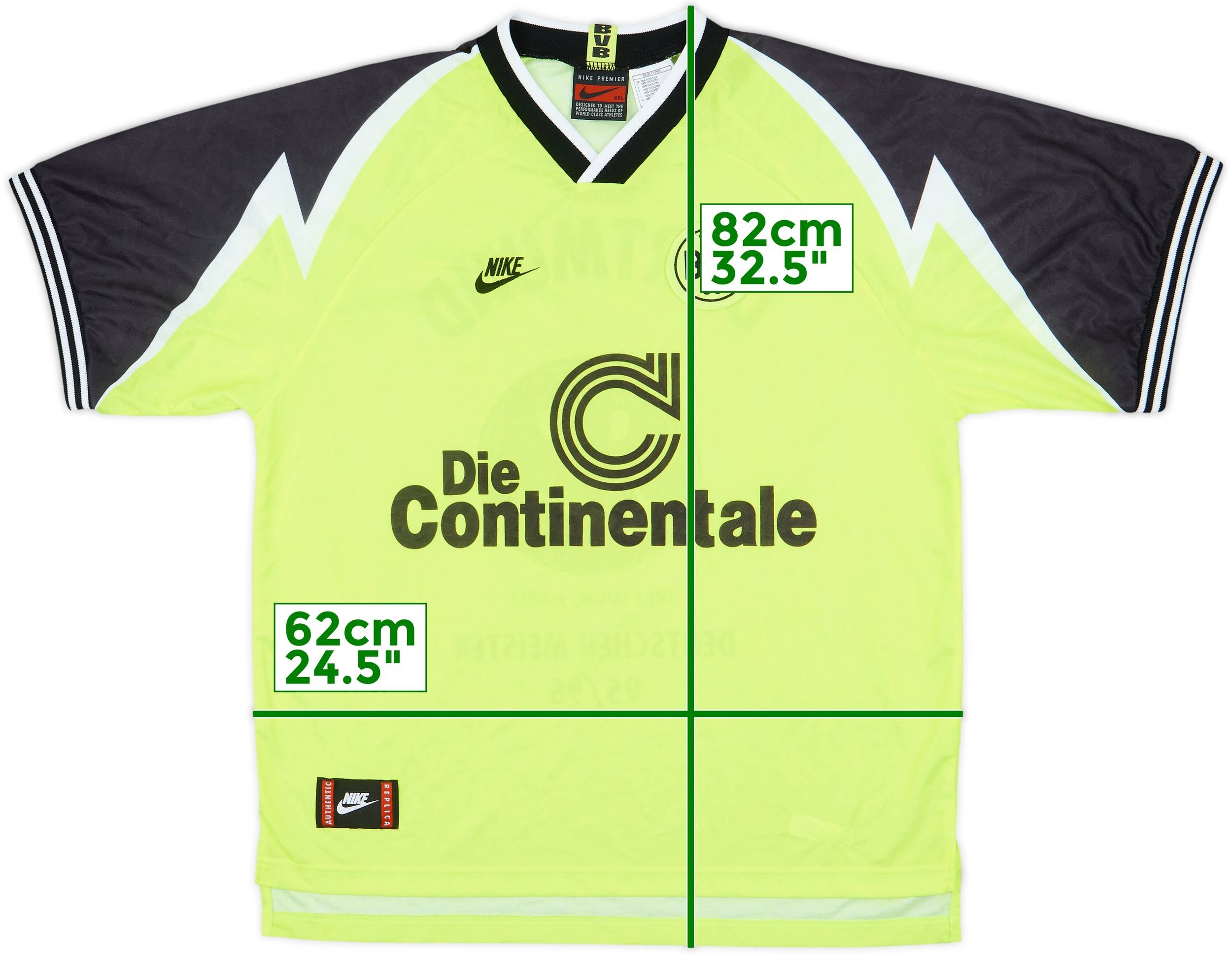 Nike Dortmund 95/96 ユニフォーム BORUSSIA DORTMUND 1995 1996 HOME SHIRT FOOTBALL SOCCER JERSEY NIKE