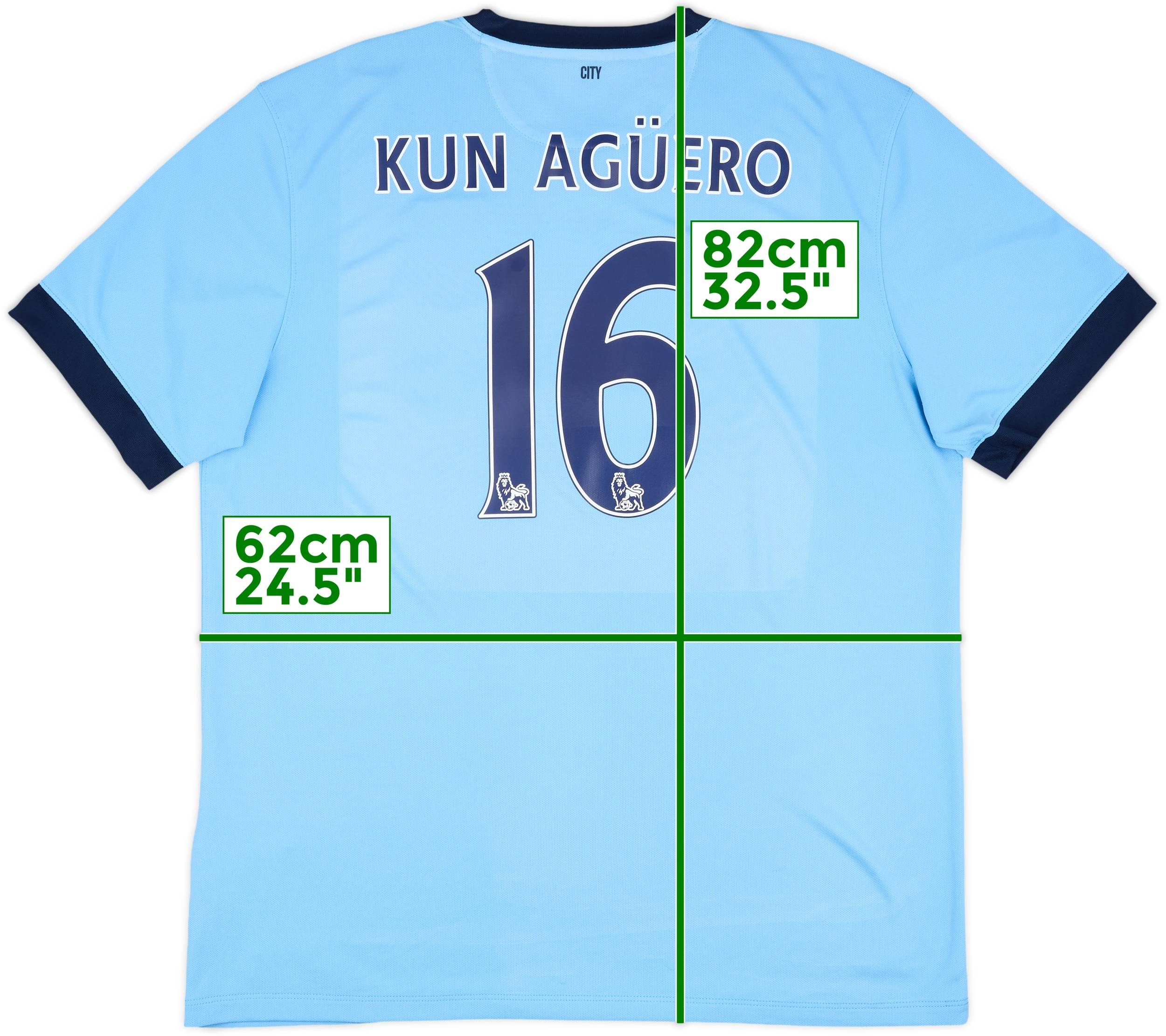 2014-15 Manchester City Home Shirt Kun Aguero #16 - 6/10 - (XXL)