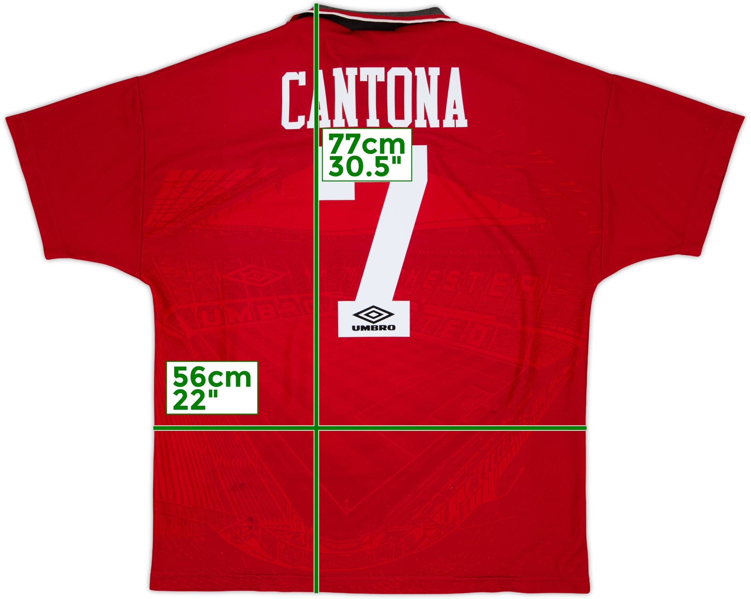 UMBRO マンチェスター・ユナイテッド CANTONA 7 シャツ 1994-96 Manchester United Home Shirt Cantona #7 - 7/10 - (XL)