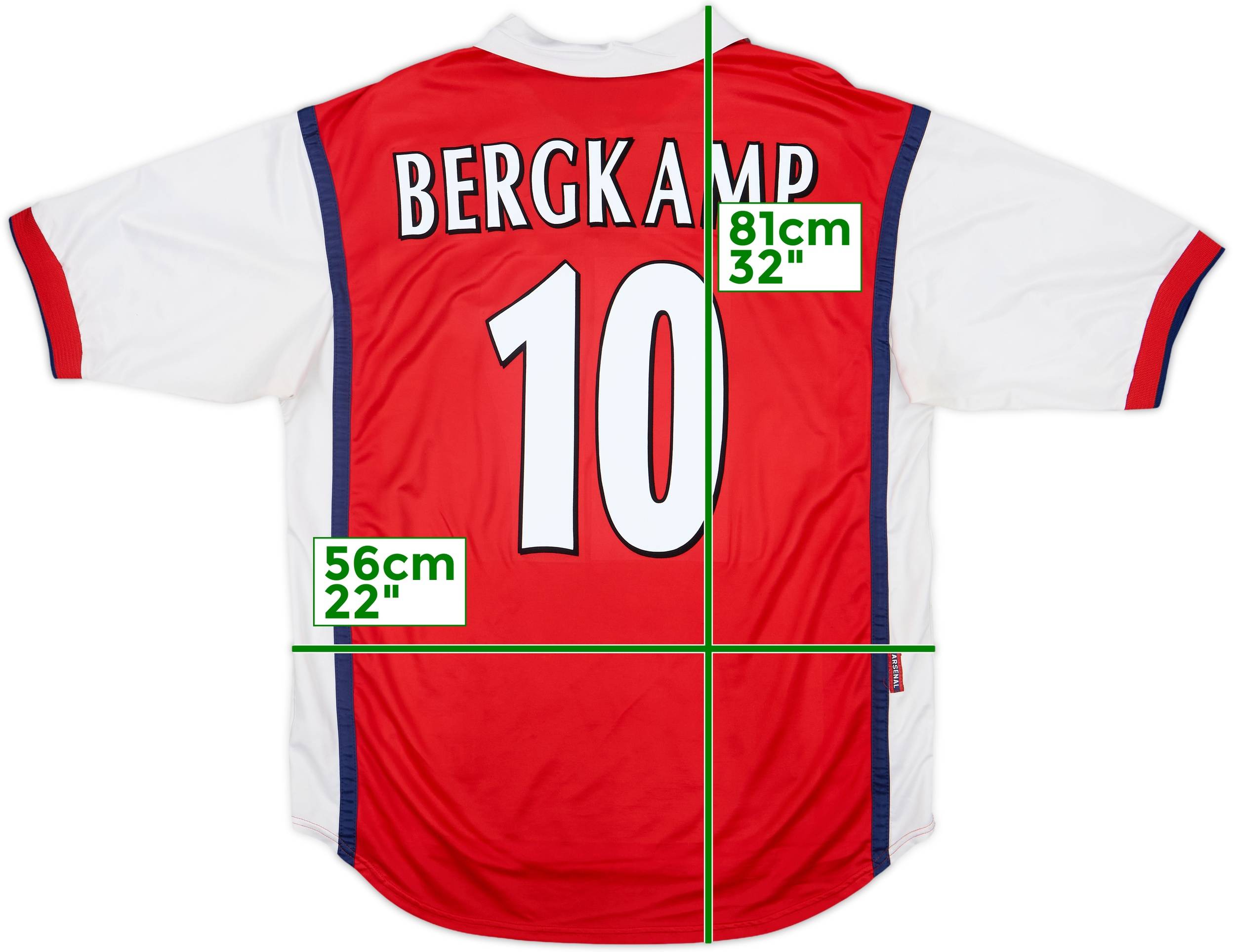 1998-99 Arsenal Home Shirt Bergkamp #10 - 7/10 - (L)