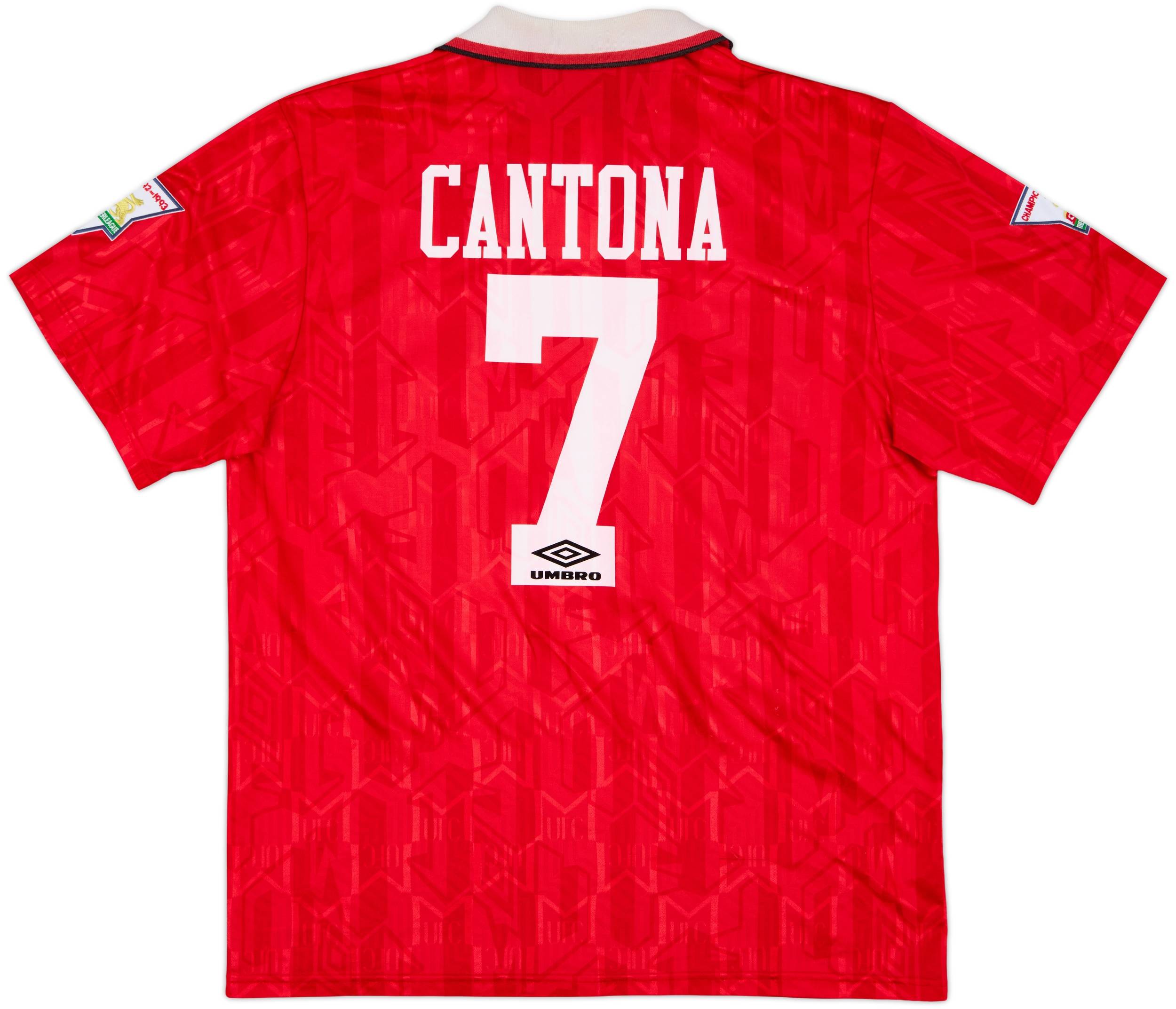 ウェア y 1992-94 Manchester United Cantona 1992-94 Manchester United Home Shirt Cantona #7 - 6/10 - (XL)