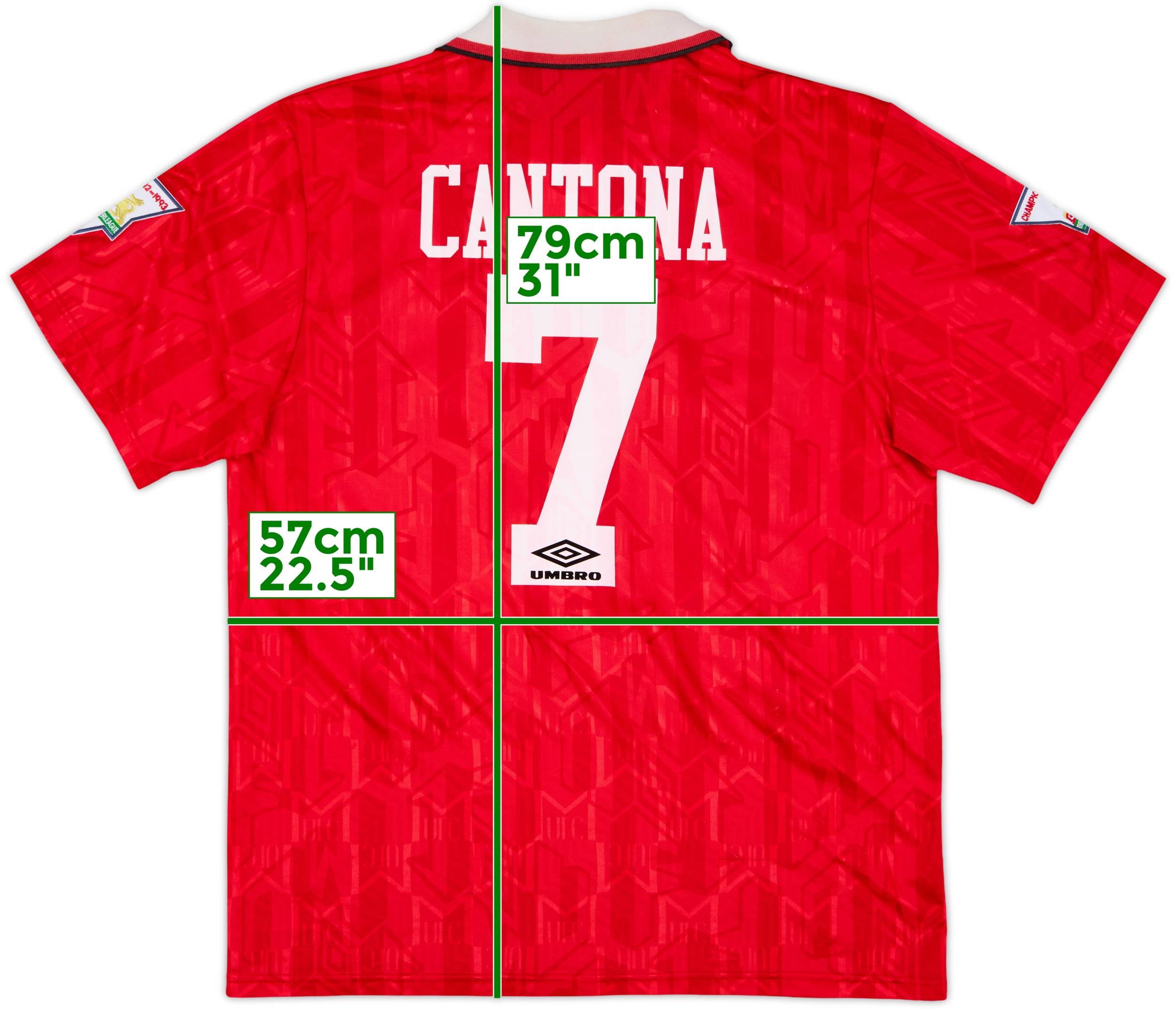 1992-94 Manchester United Home Shirt Cantona #7 - 9/10 - (XL)