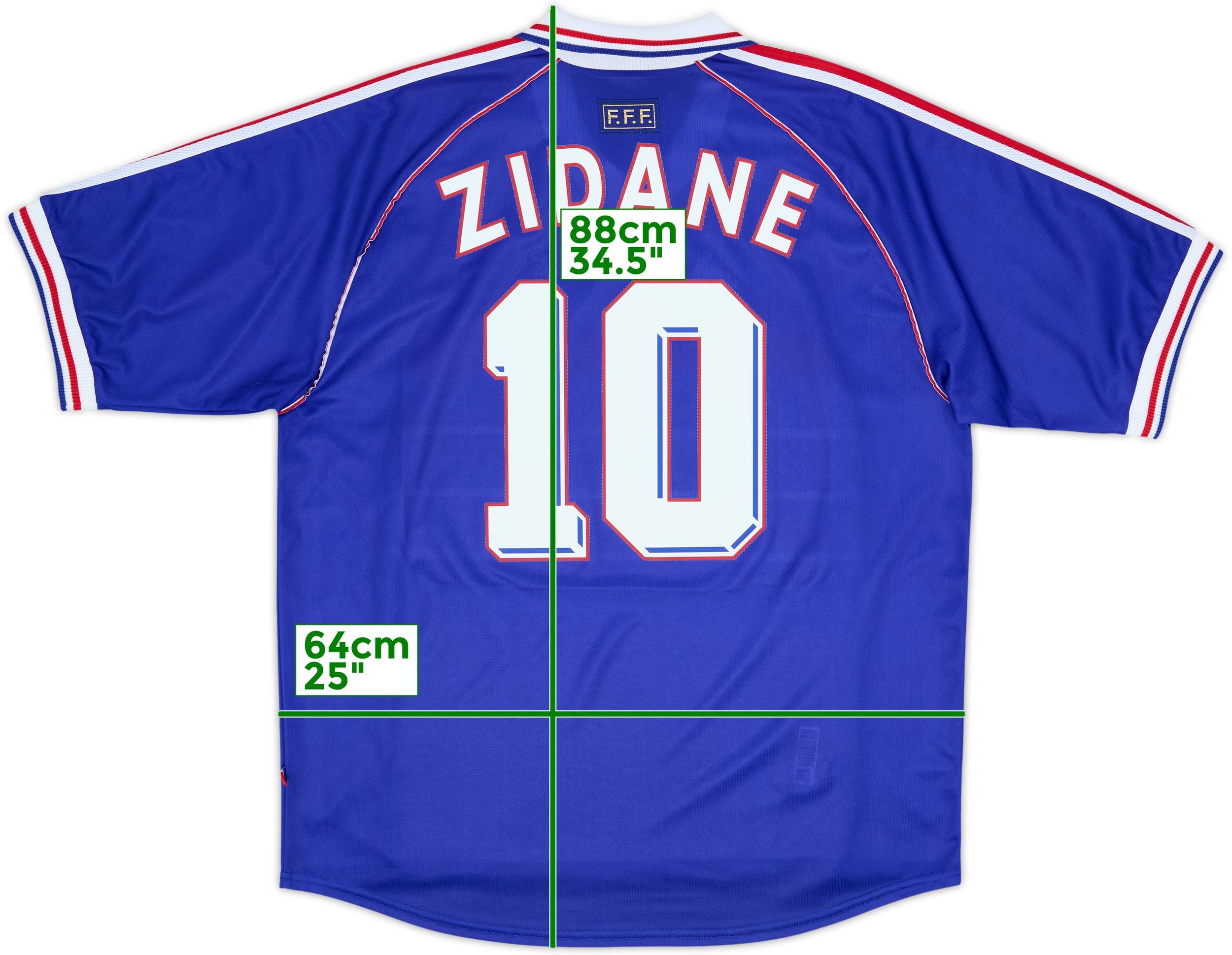 1998-00 France Home Shirt Zidane #10 - 8/10 - (XXL)
